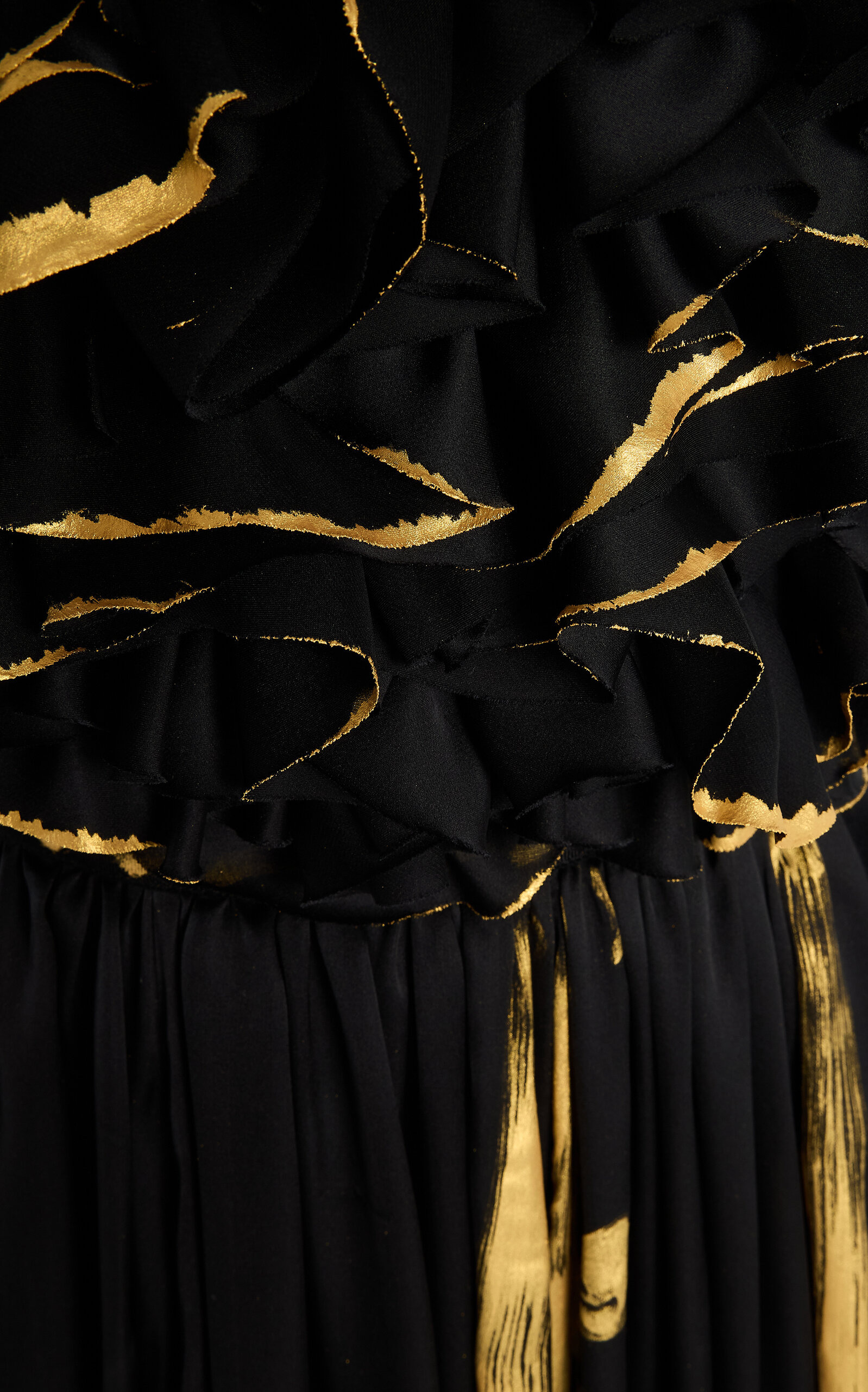 Byzantine Ruffled Silk Gown multi - 4