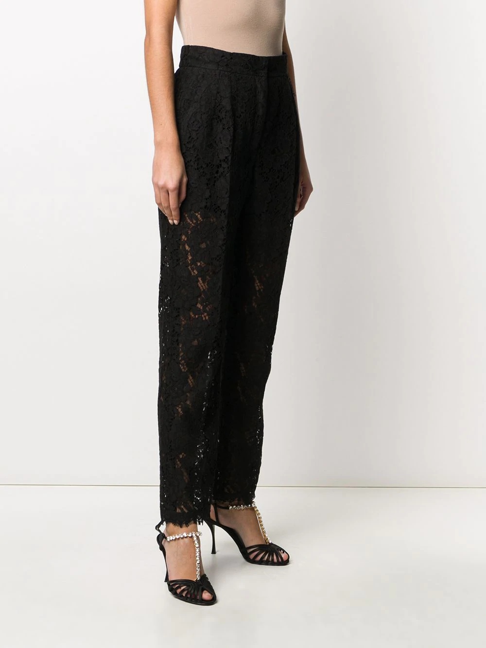 floral lace suit trousers - 3