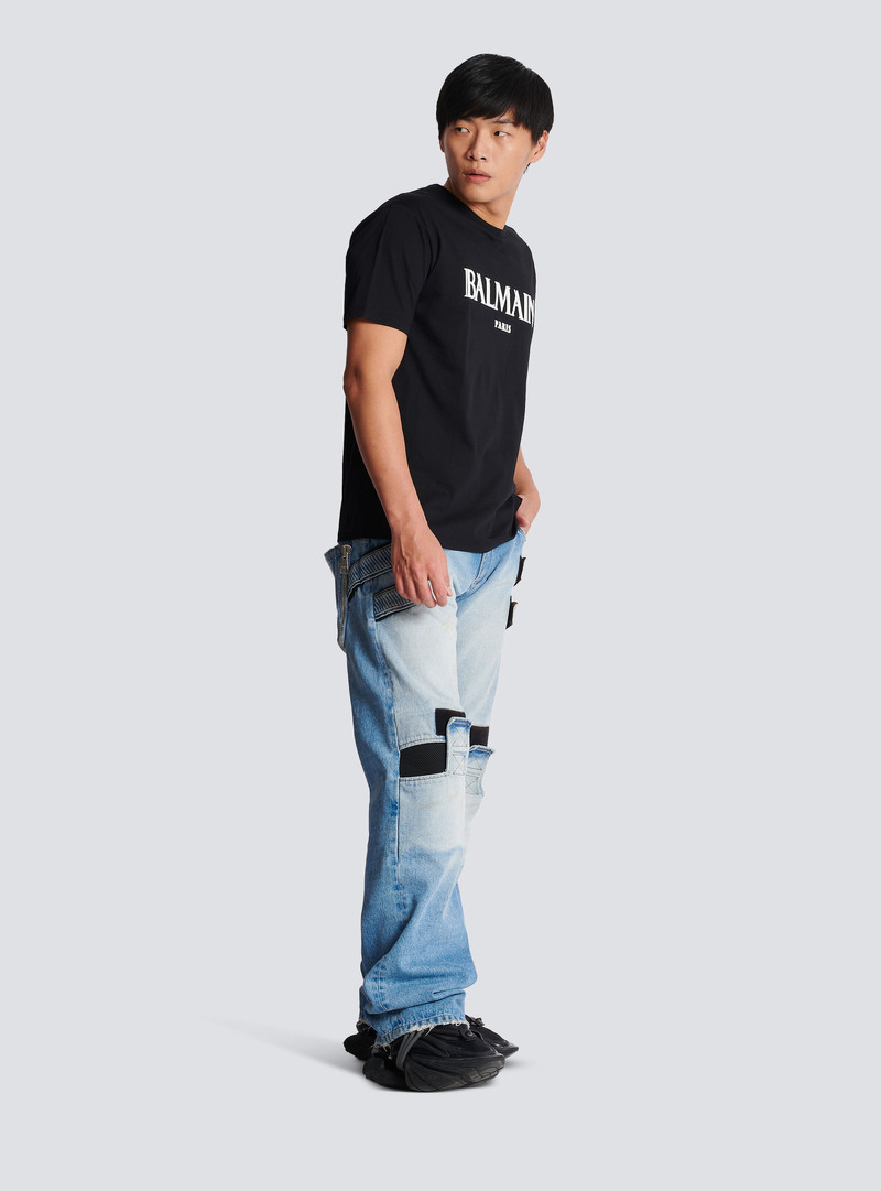 T-shirt with rubber Roman Balmain logo 3