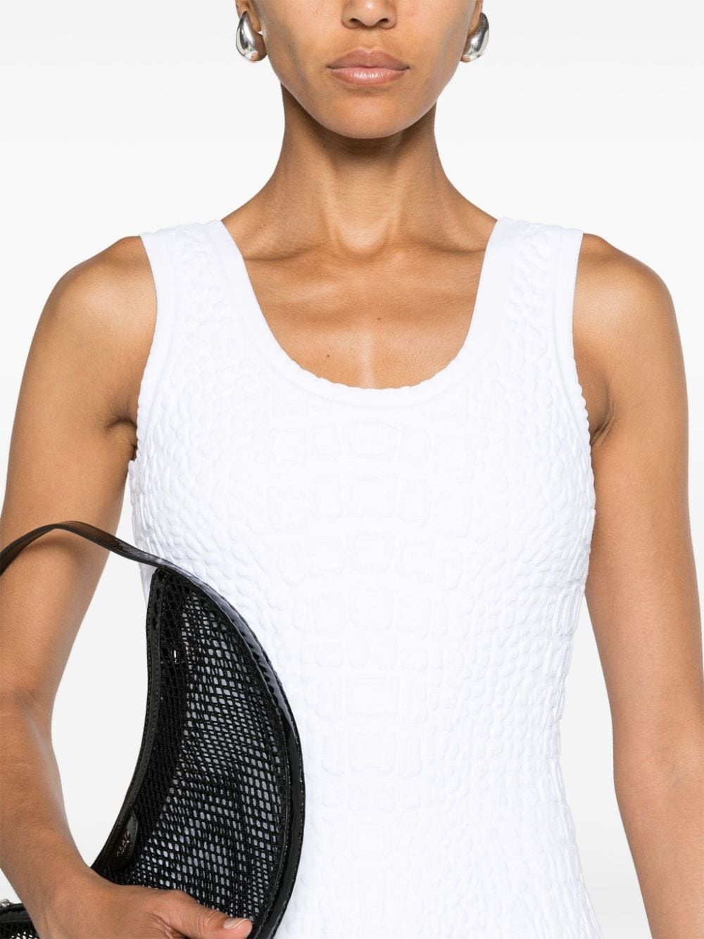 crocodile-embossed jacquard minidress - 5