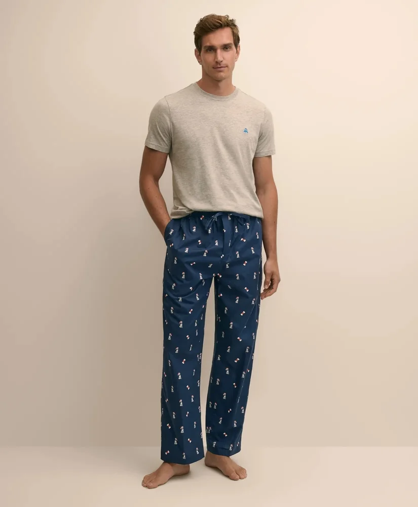 Cotton Broadcloth Holiday Dog Lounge Pants - 1
