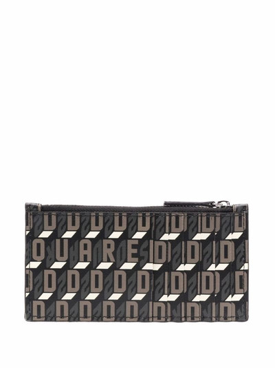 DSQUARED2 monogram-print zipped wallet outlook