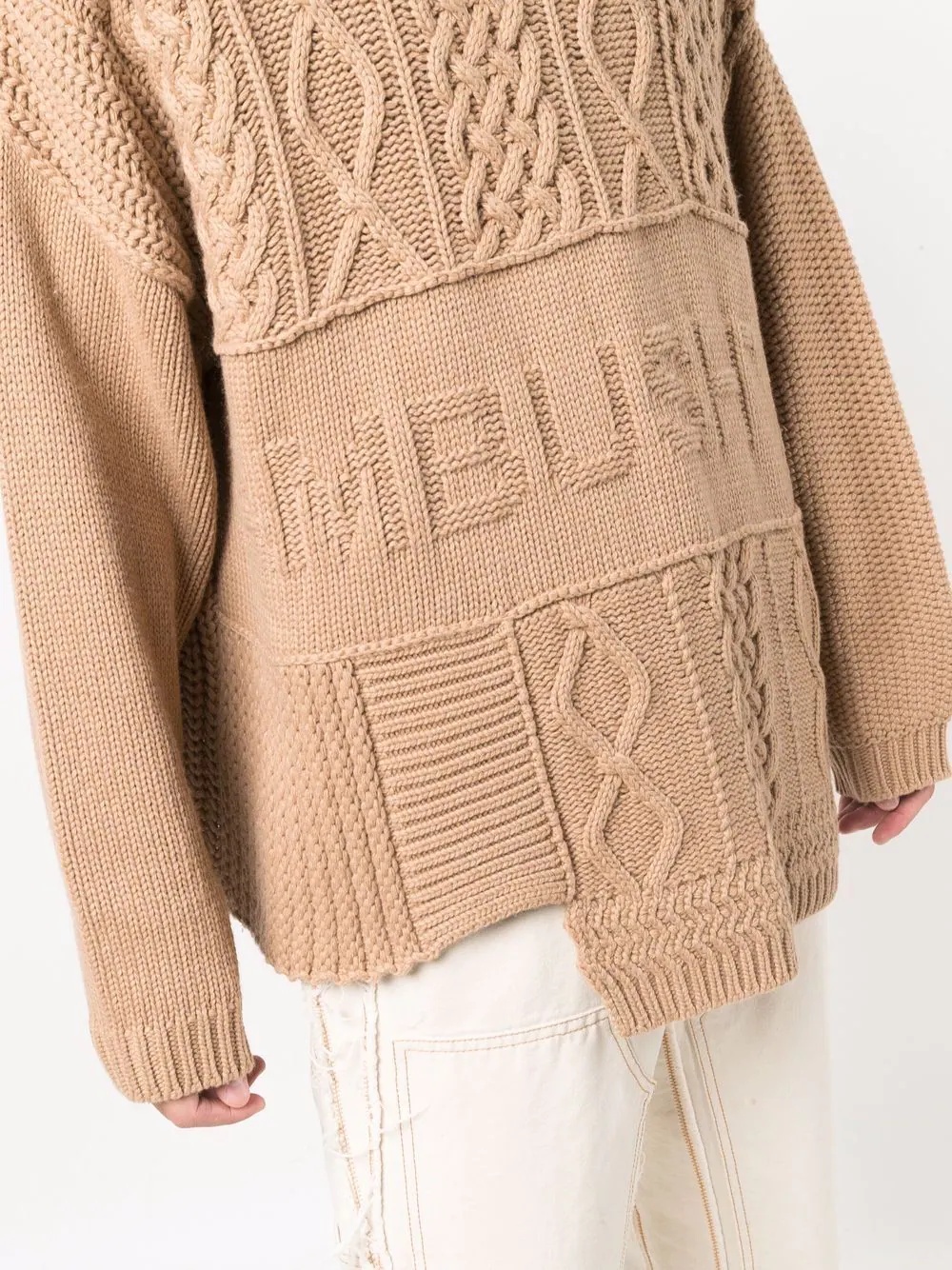 patchwork cable-knit jumper - 6