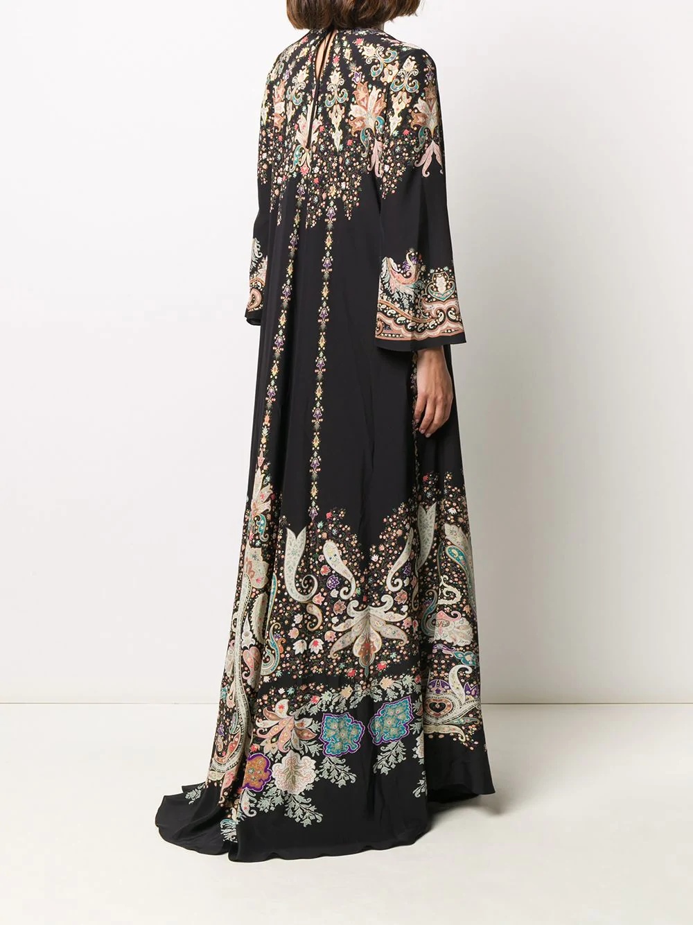 paisley print silk maxi dress - 4