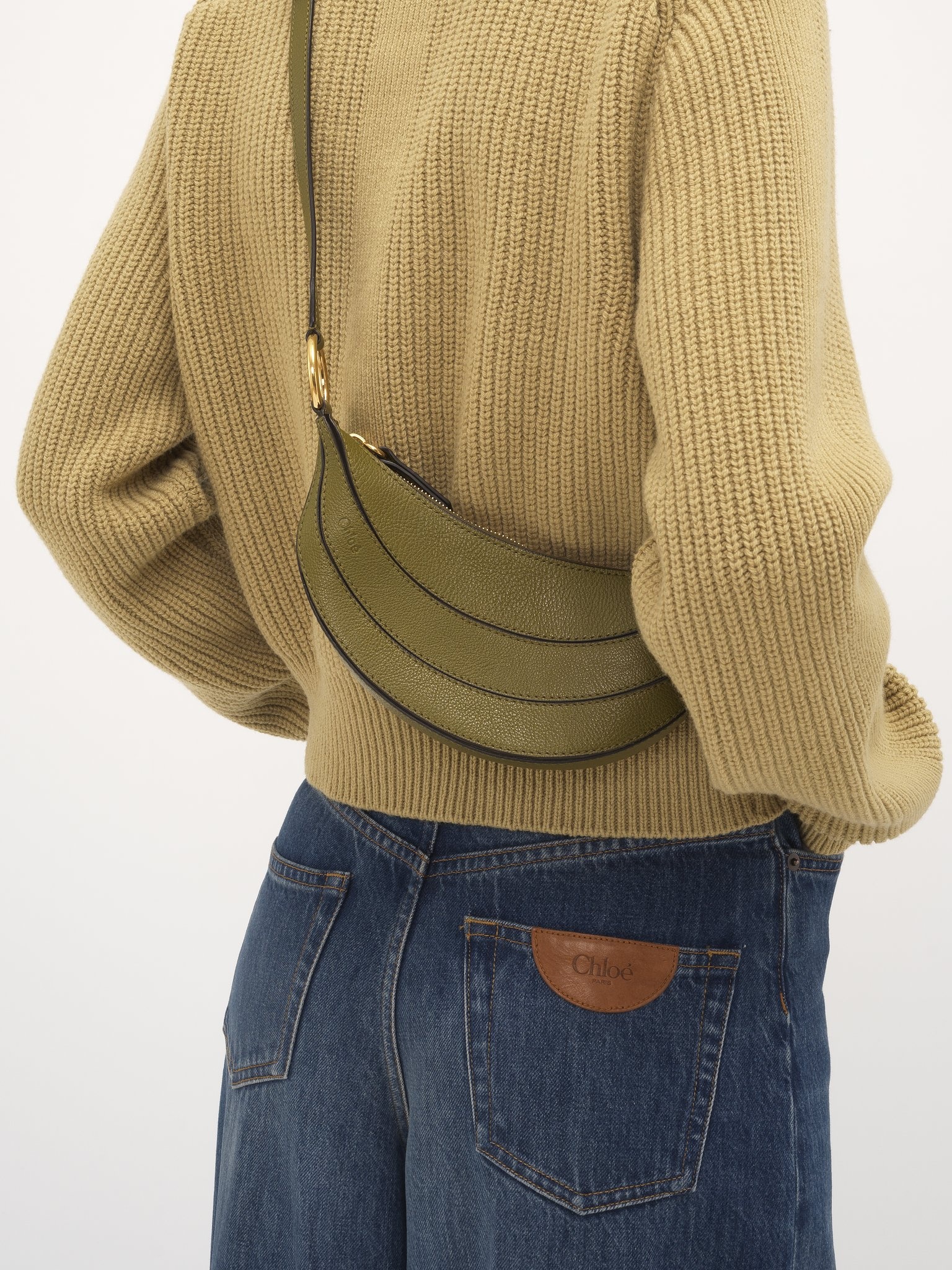 BANANA CROSS-BODY BAG IN GRAINED LEATHER - 2