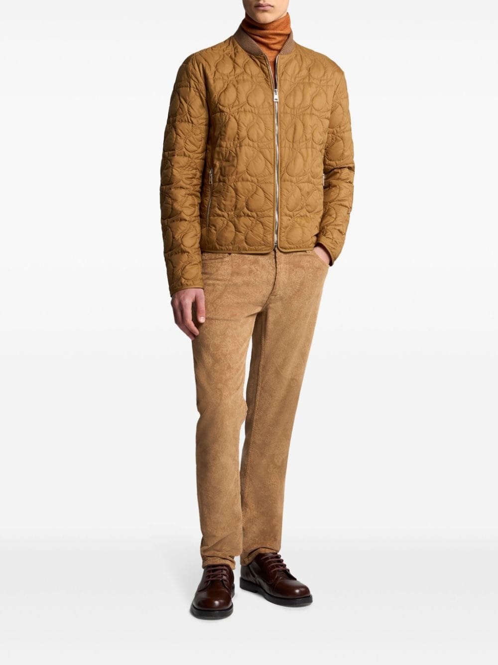 paisley-jacquard slim-cut trousers - 2