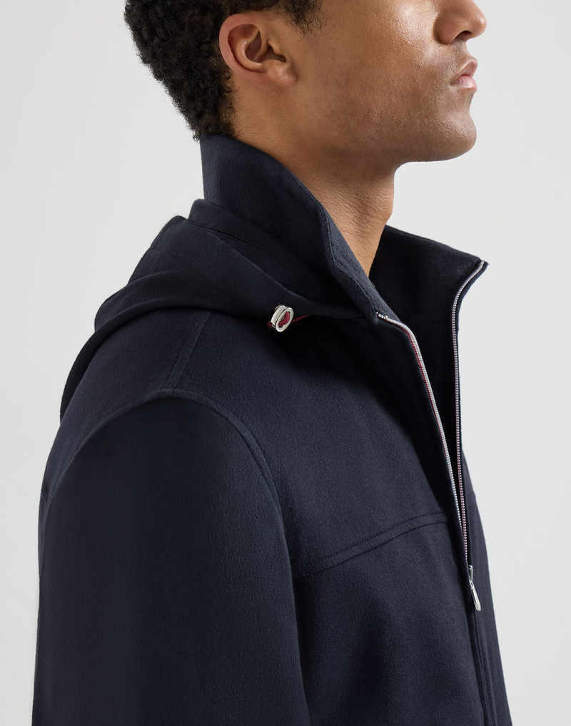Lightweight cashmere flannel biker jacket 4