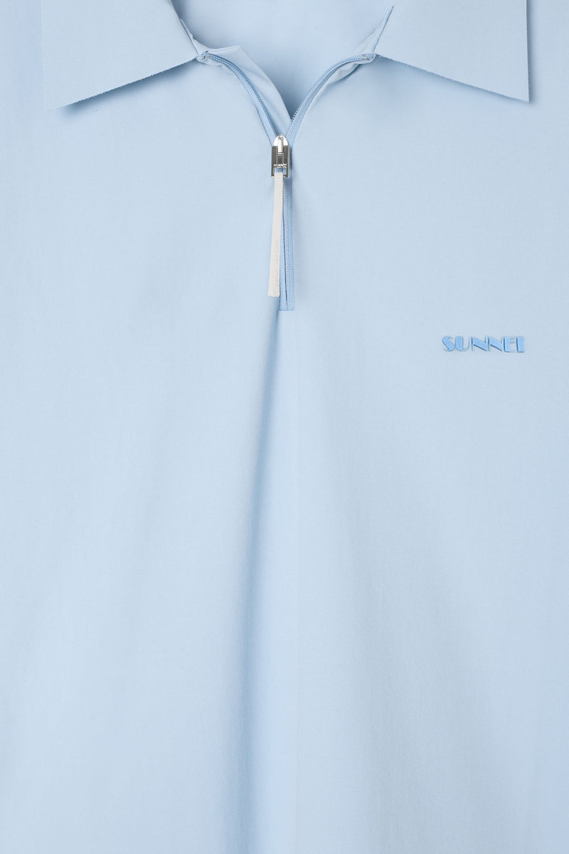 LONGSLEEVE POLO W ZIP / azure 4