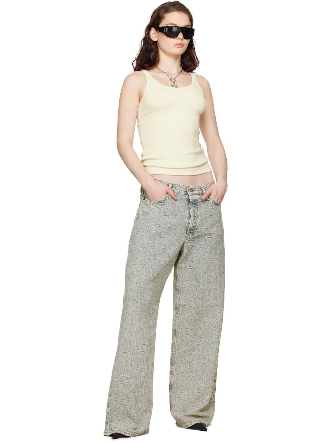 Blue Baggy Fit 1981F Monogram Jeans - 4