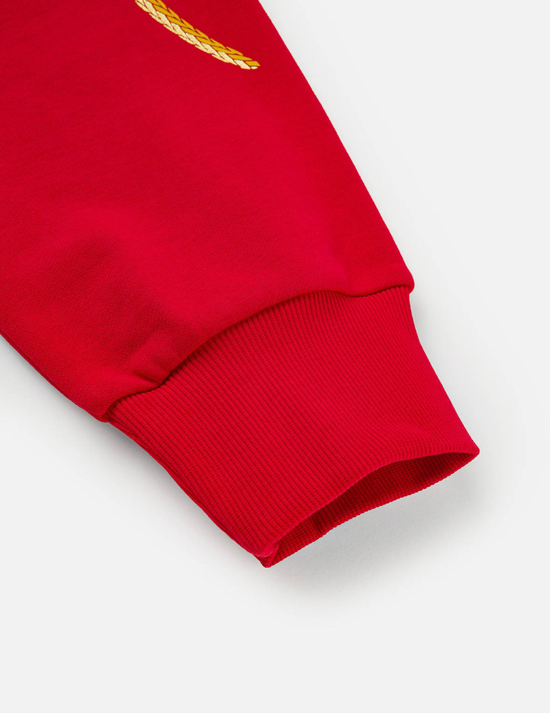 Year Of Horse Embroidery Zip-Up Hoodie - Red 14