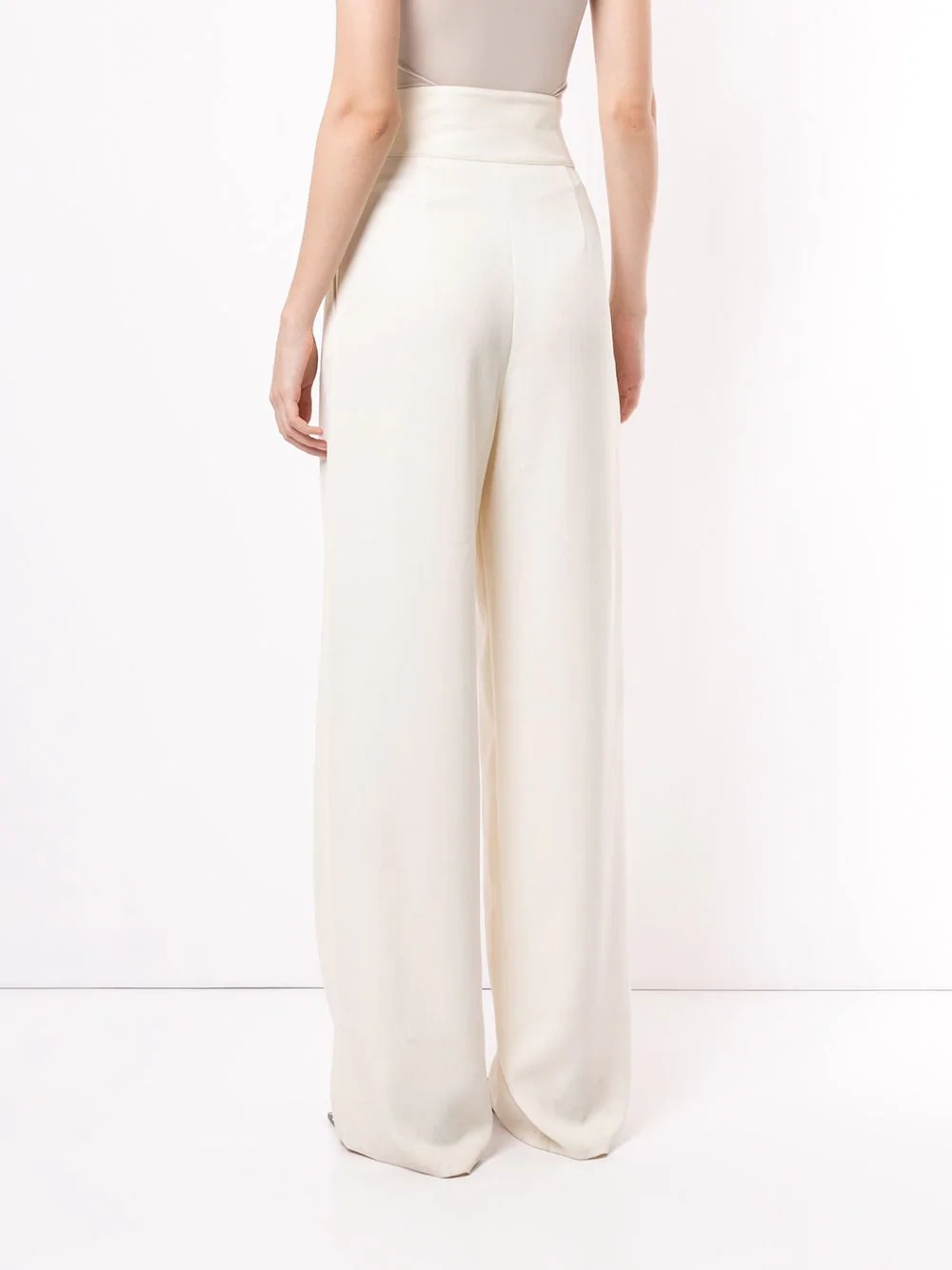 draped interlock trousers - 4