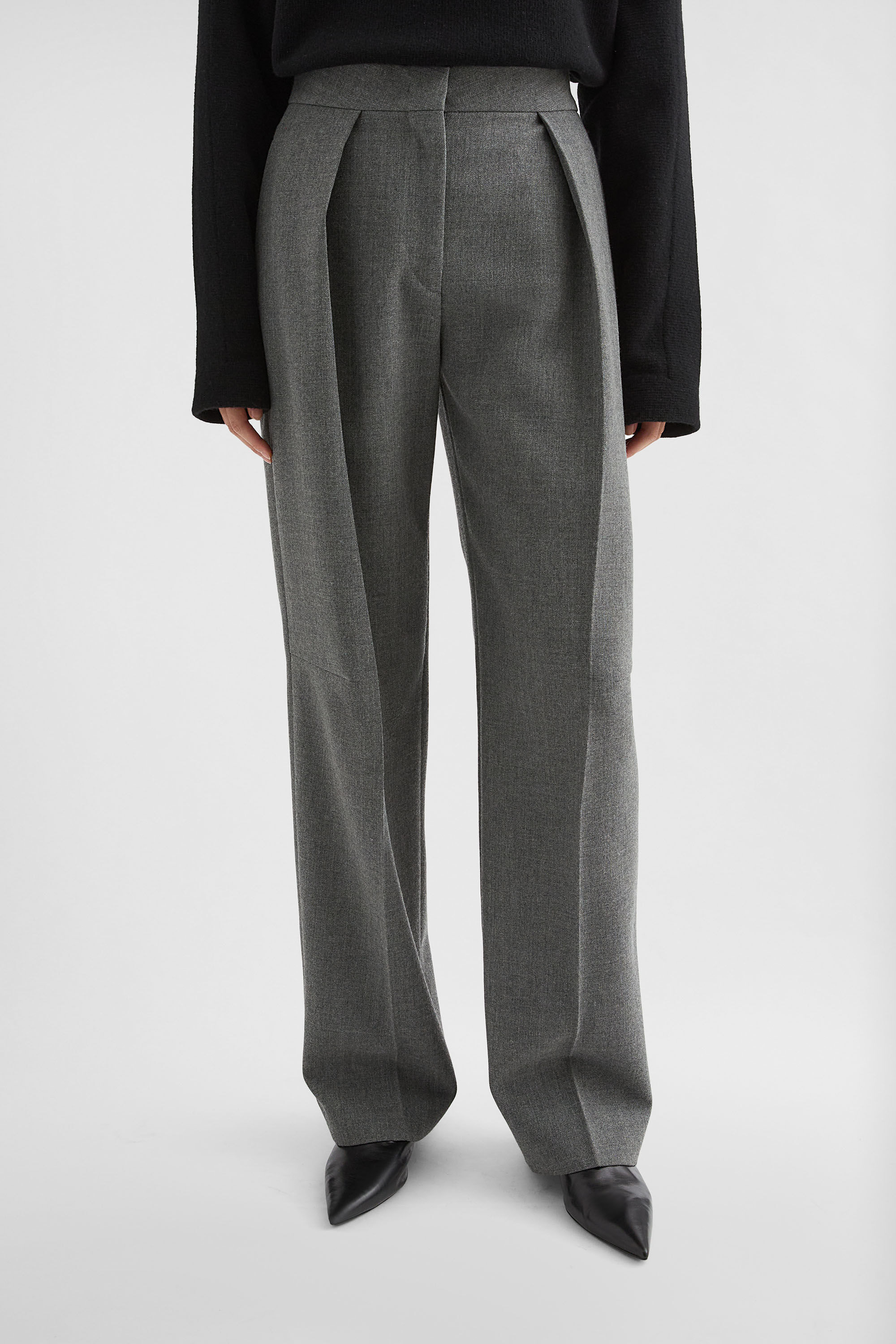 Wool Canvas Tailored Trousers - 3