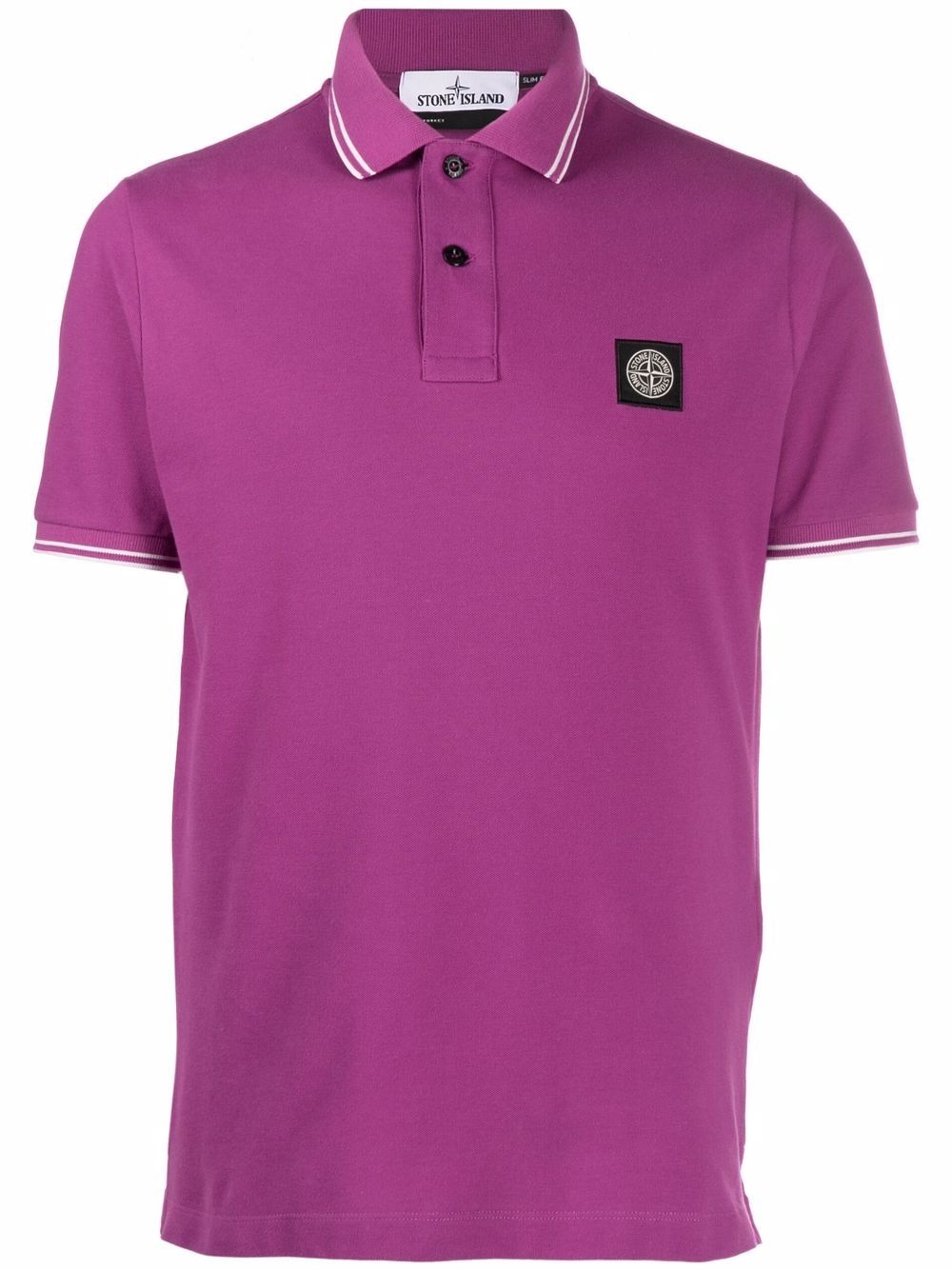 logo-patch polo shirt - 1