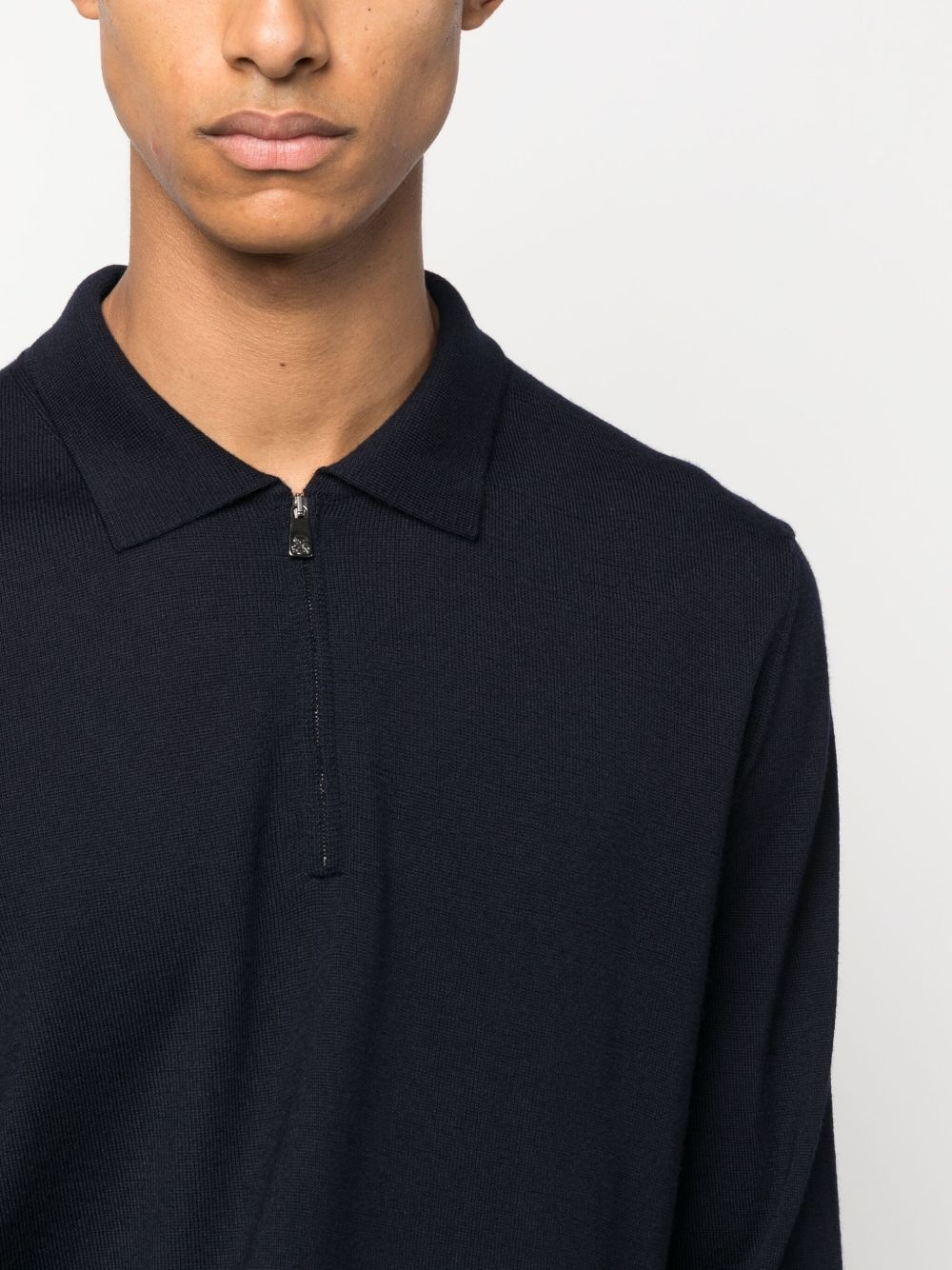 zip-up virgin-wool polo shirt - 5