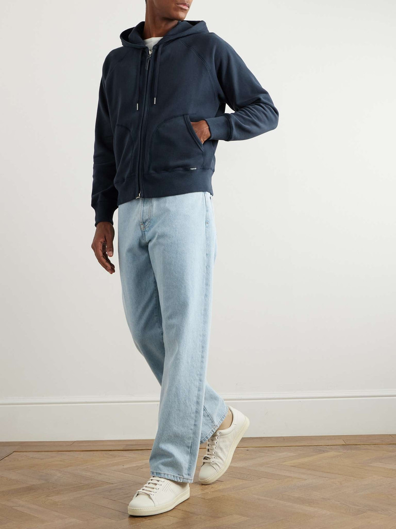 TOM FORD Slim-Fit Cotton-Blend Jersey Zip-Up Hoodie outlook