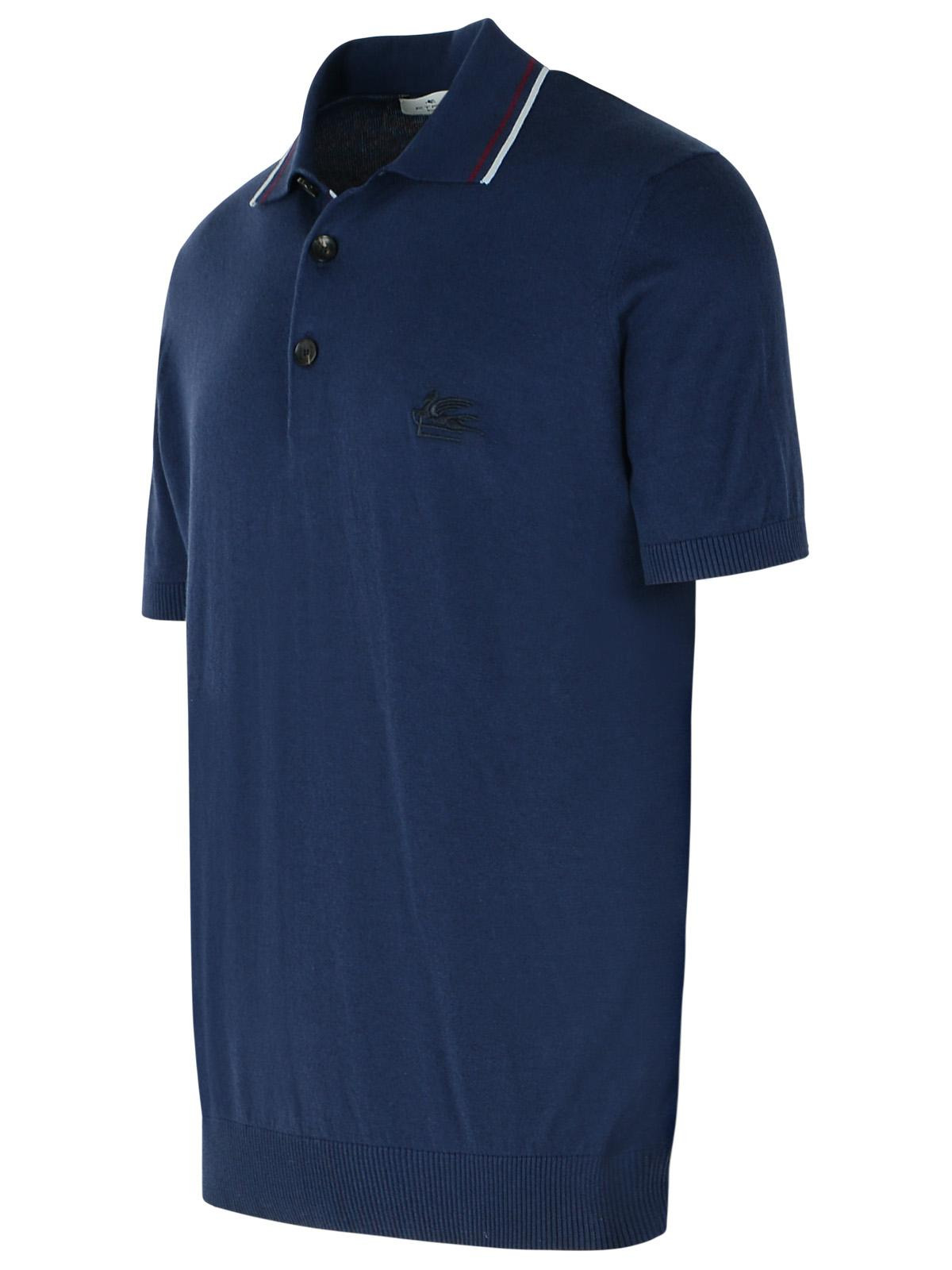 Etro Navy Cotton Polo Shirt Men - 2