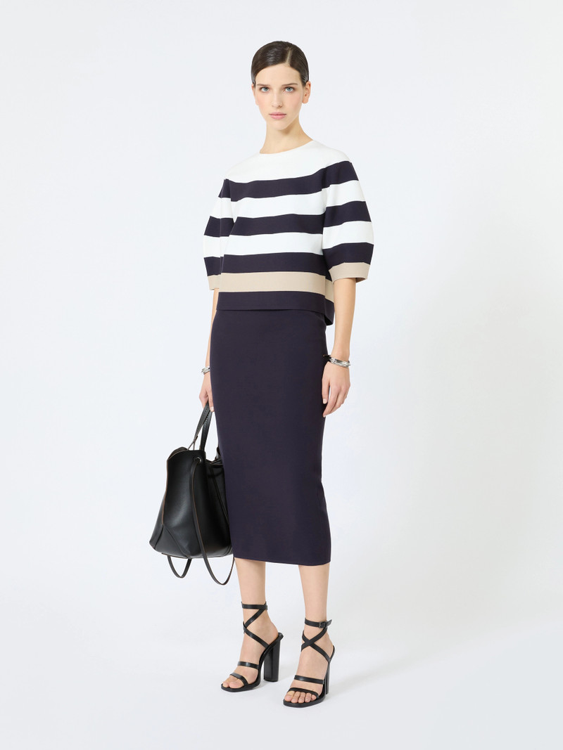 Max Mara VOTO Viscose yarn cropped sweater - ULTRAMARINE outlook
