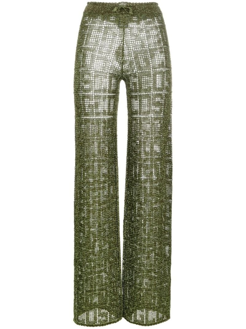 logo-print high waist trousers - 1