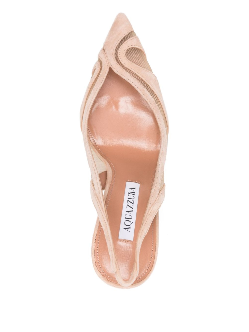 115mm slingback suede mesh pumps - 4