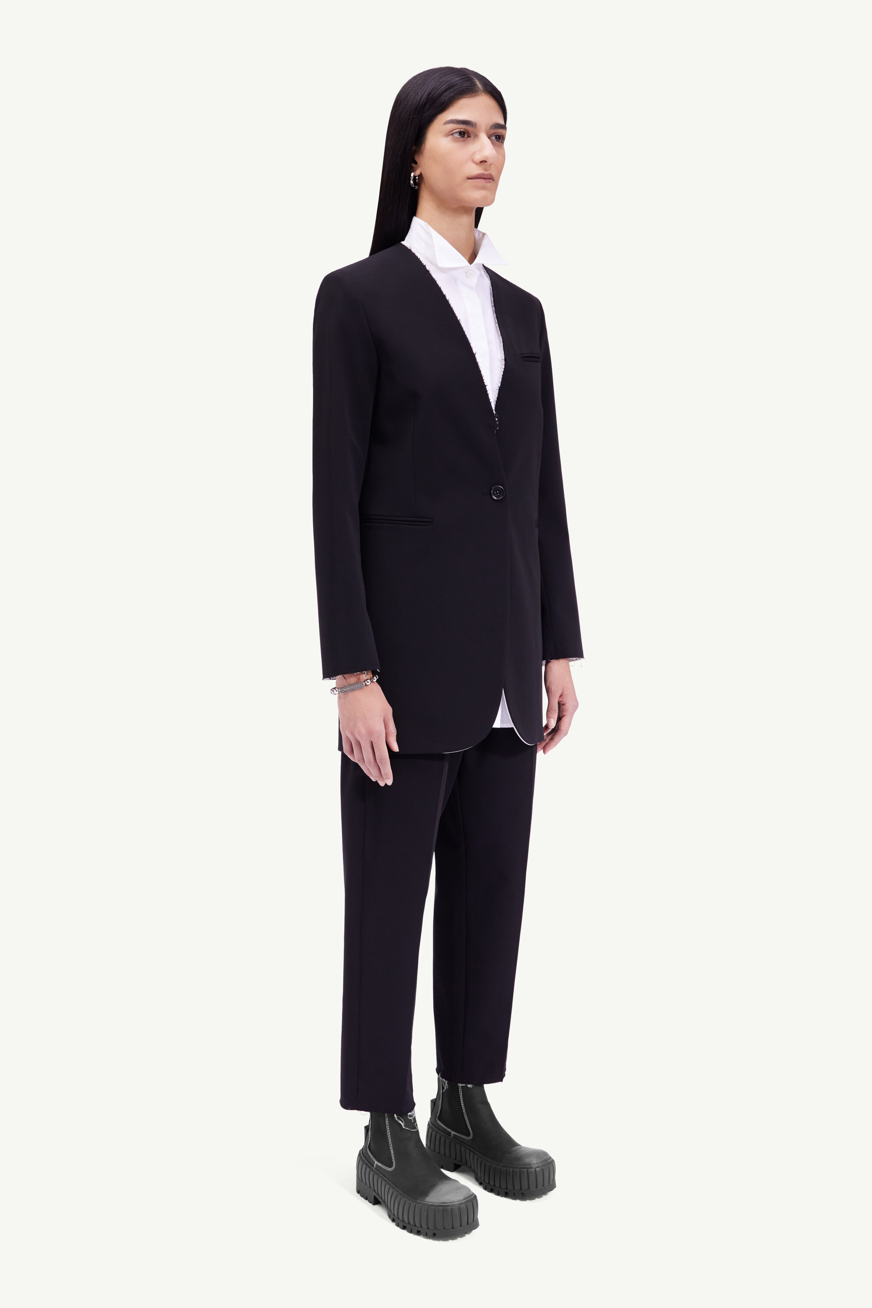 Raw edge blazer - 3