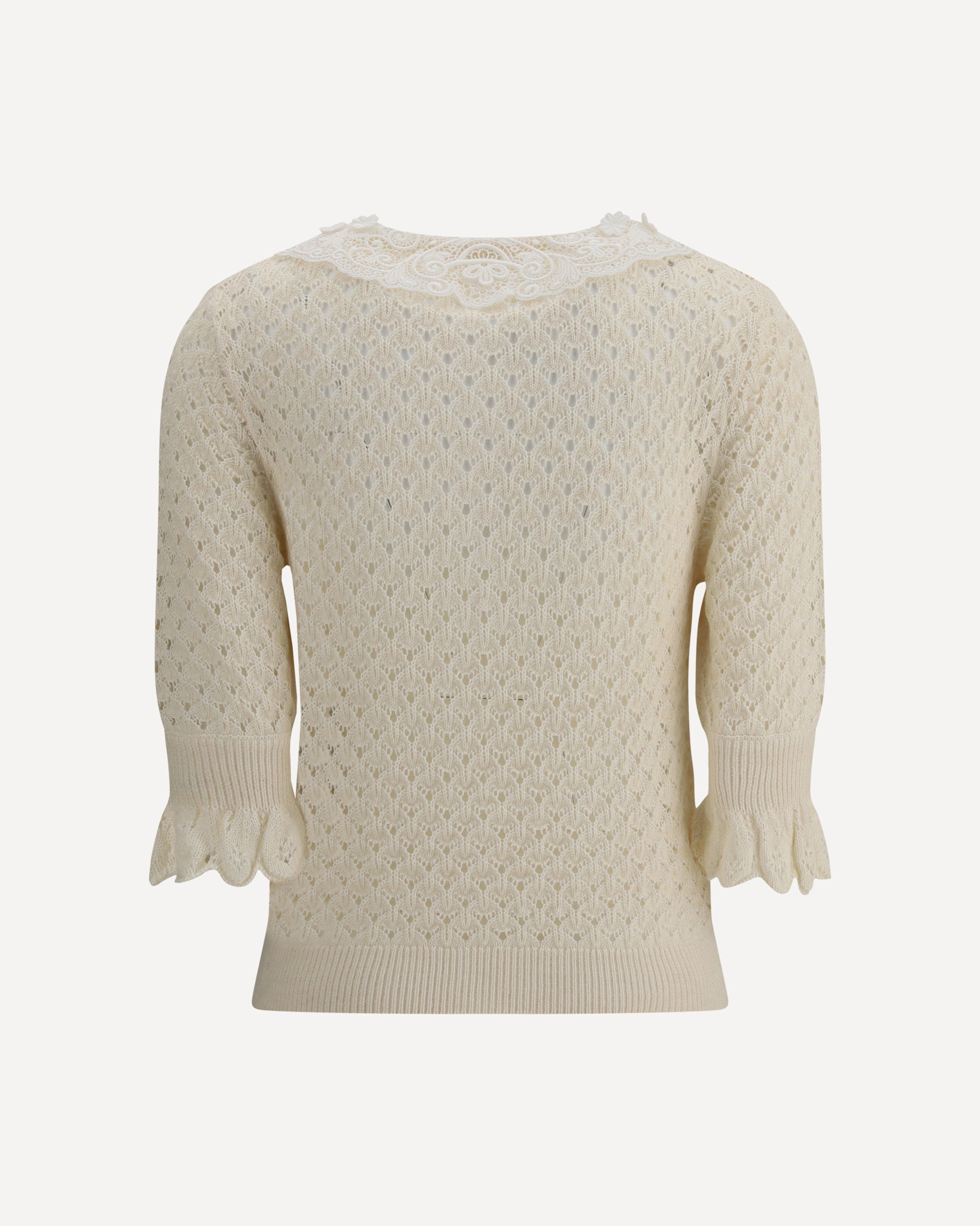 Sweater with lace collar - 2