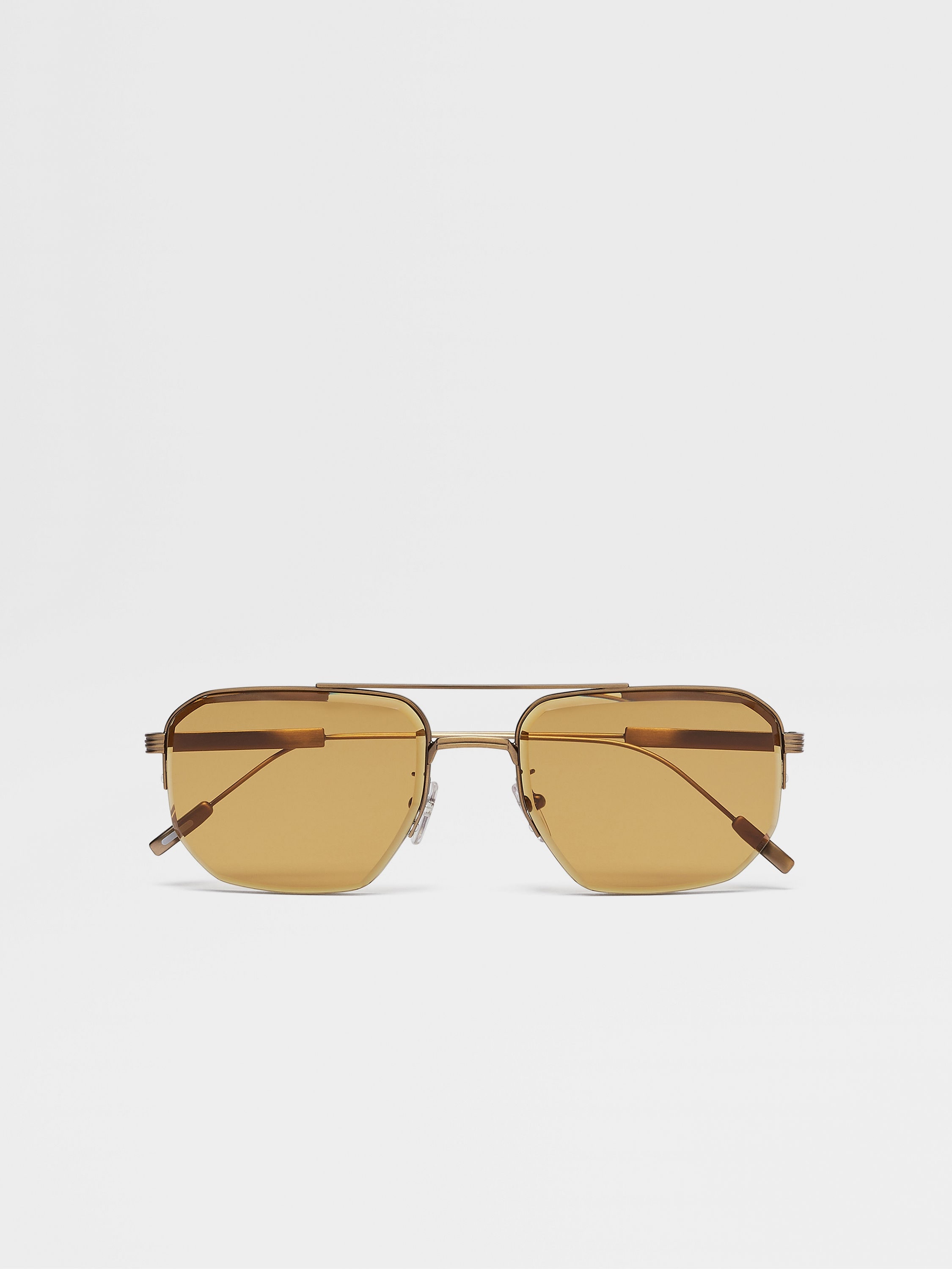 ANTIQUED BRASS METAL SUNGLASSES - 1