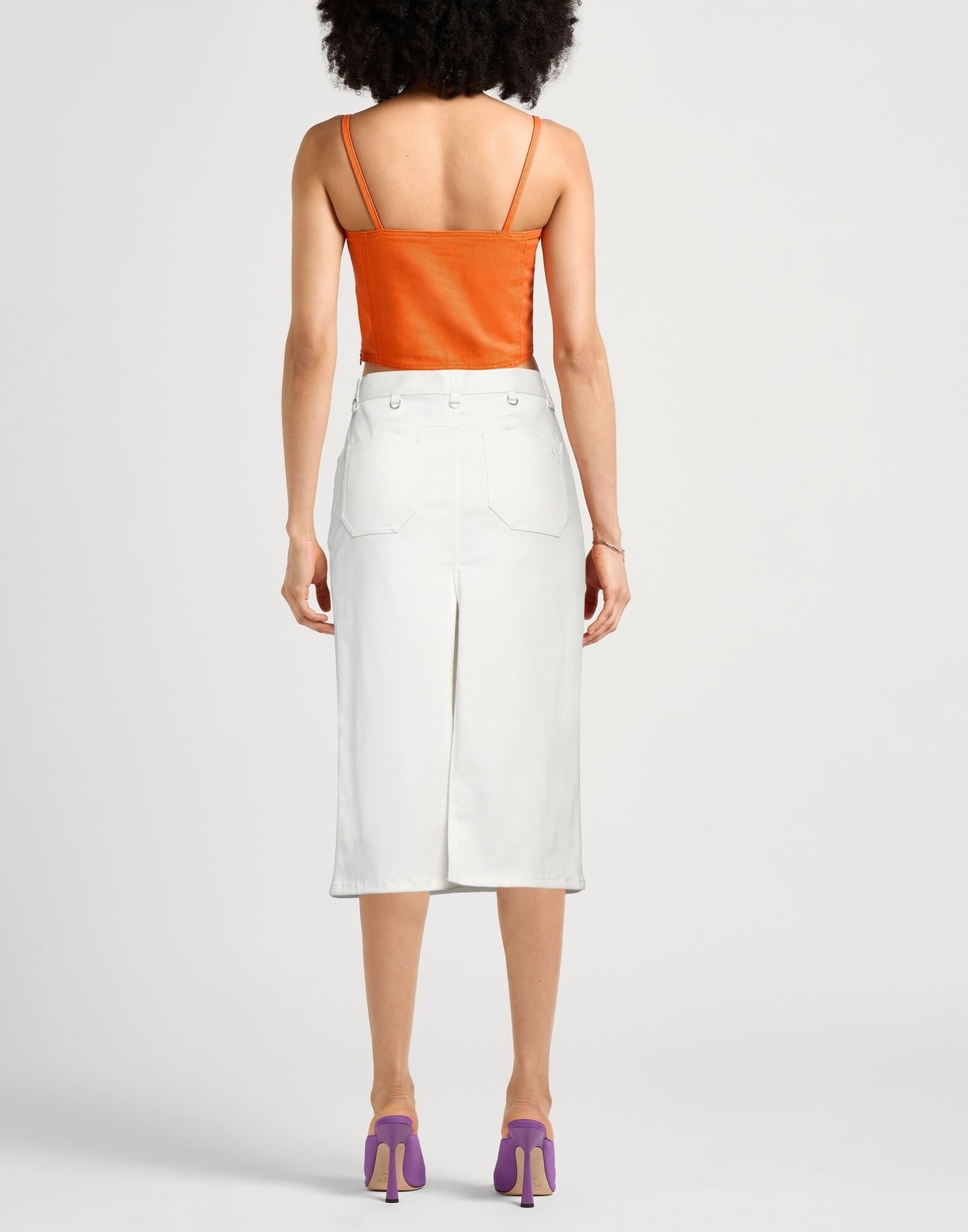 White Women's Midi Skirt - 3