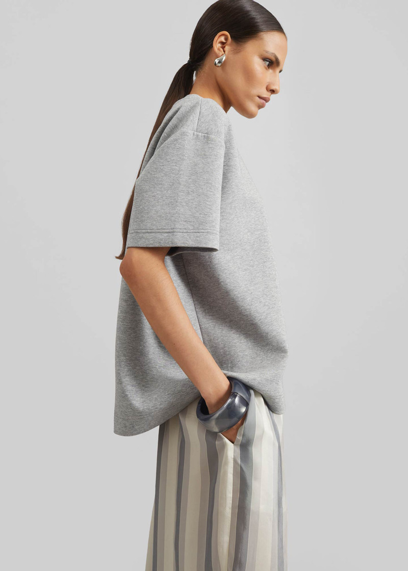 The Frankie Shop Scoob Boxy T-Shirt - Grey Melange outlook
