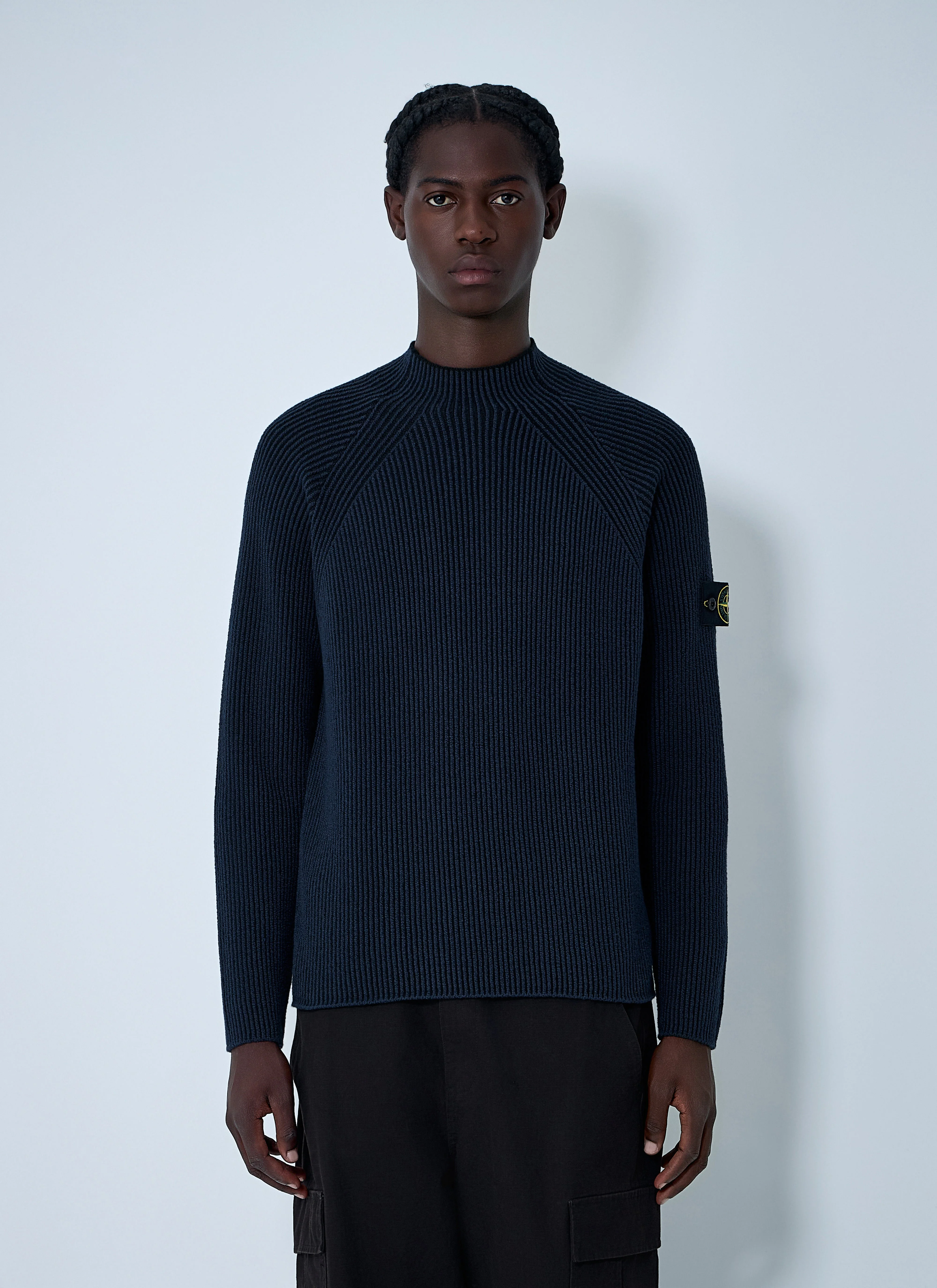 Stone Island Men Rib Logo Patch Sweater - 1