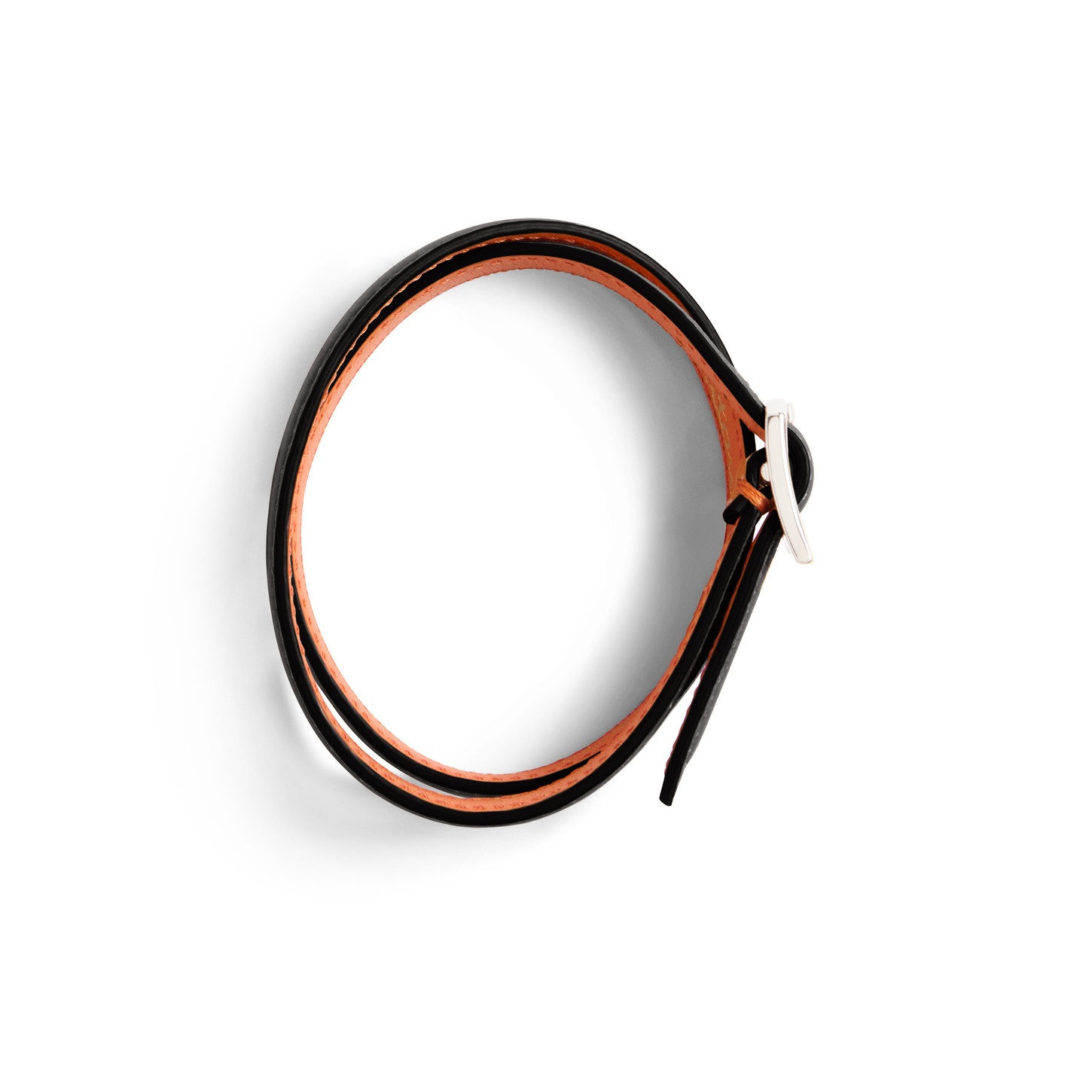 Black tumbled leather bracelet - 2