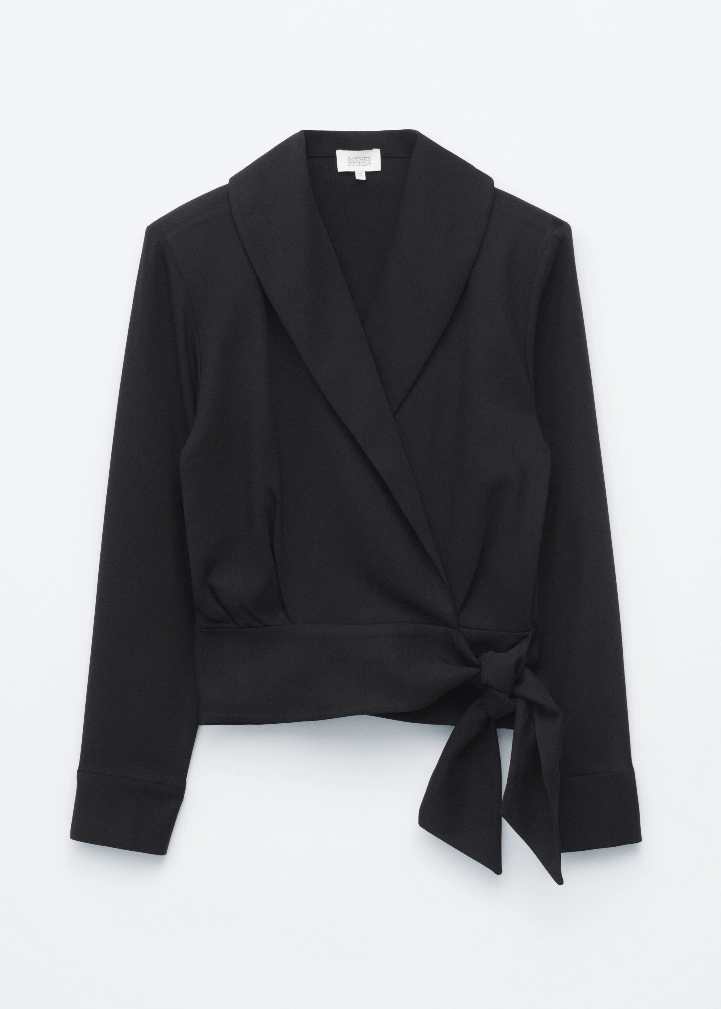 Shawl-Collar Wrap Blouse - 1
