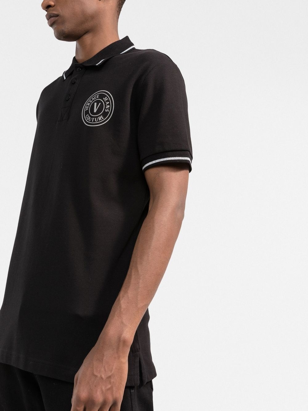 logo-patch polo shirt - 3