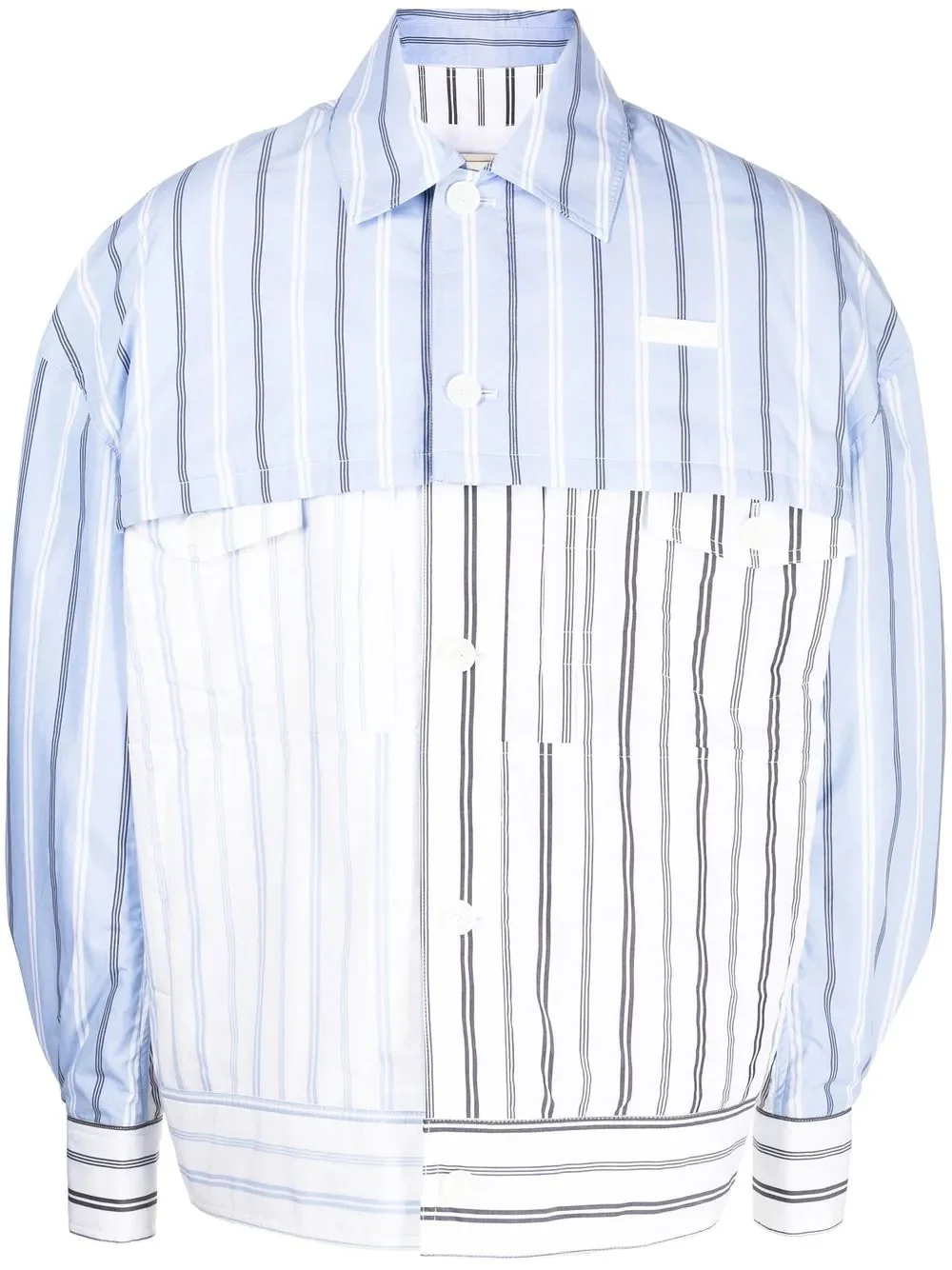 layered striped jacket - 1