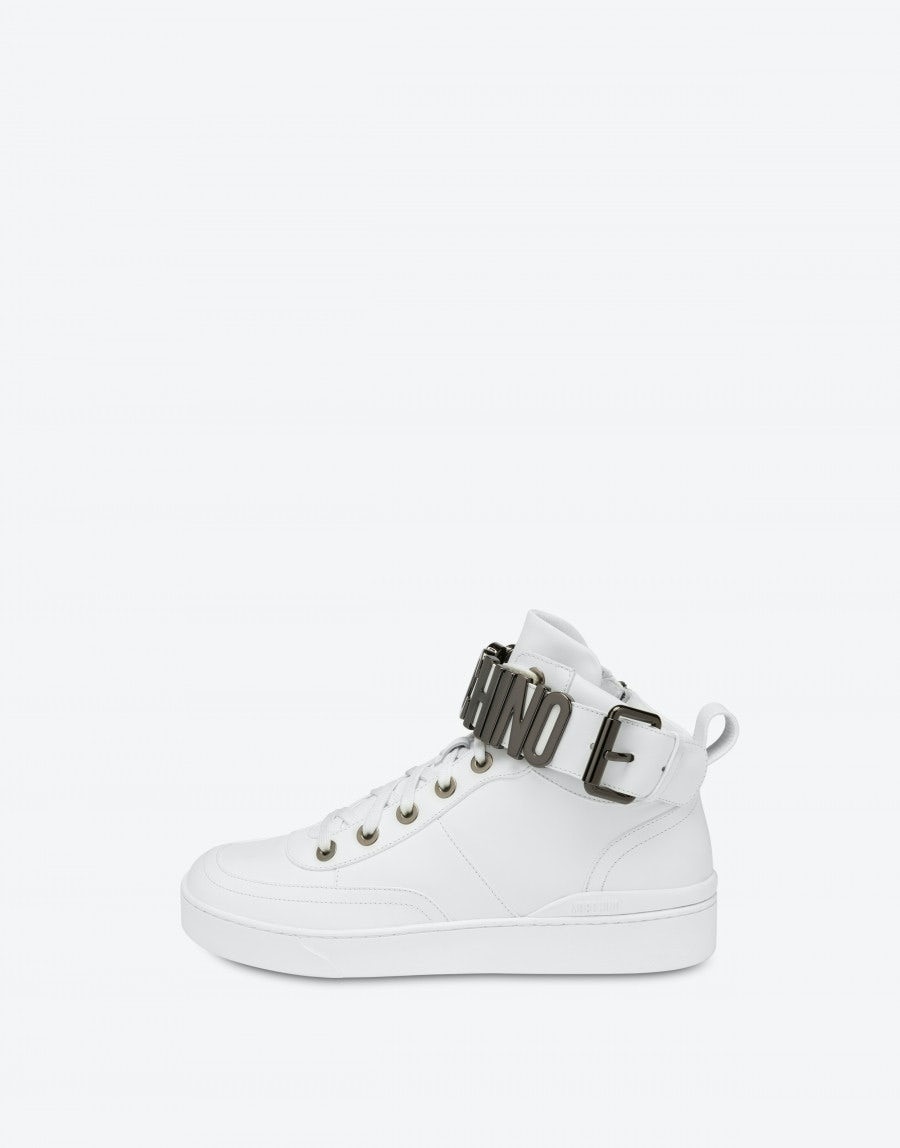 LETTERING LOGO CALFSKIN HIGH-SNEAKERS - 2