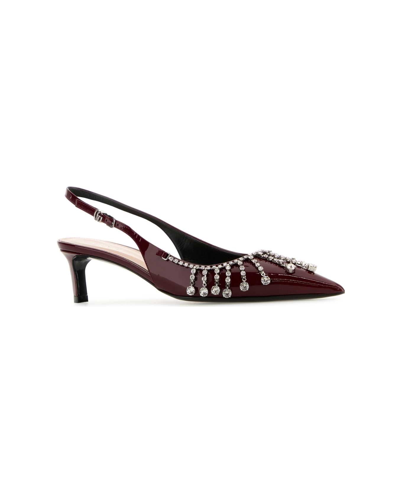 Burgundy Leather Pumps - 2