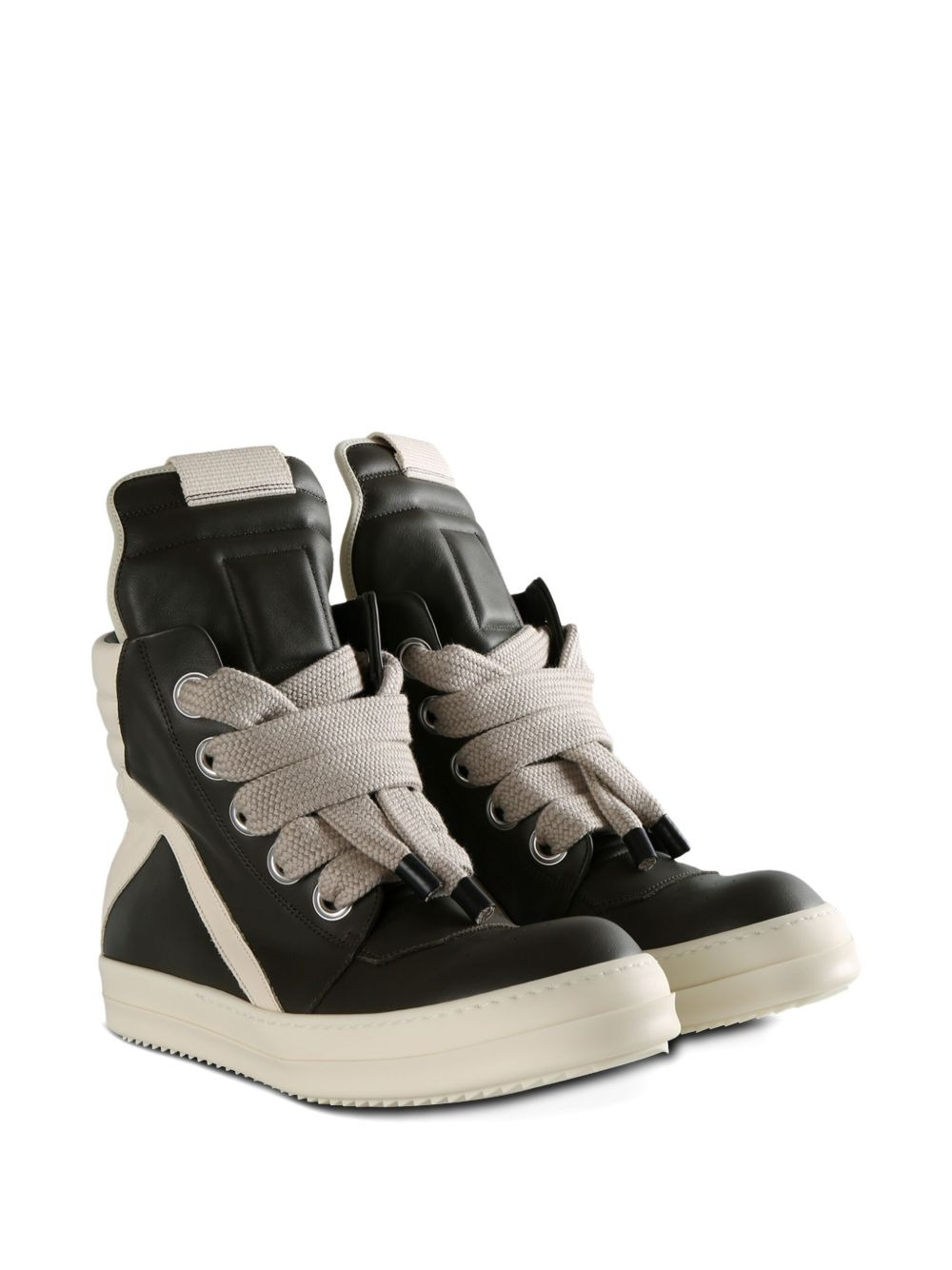 leather lace-up sneakers - 2