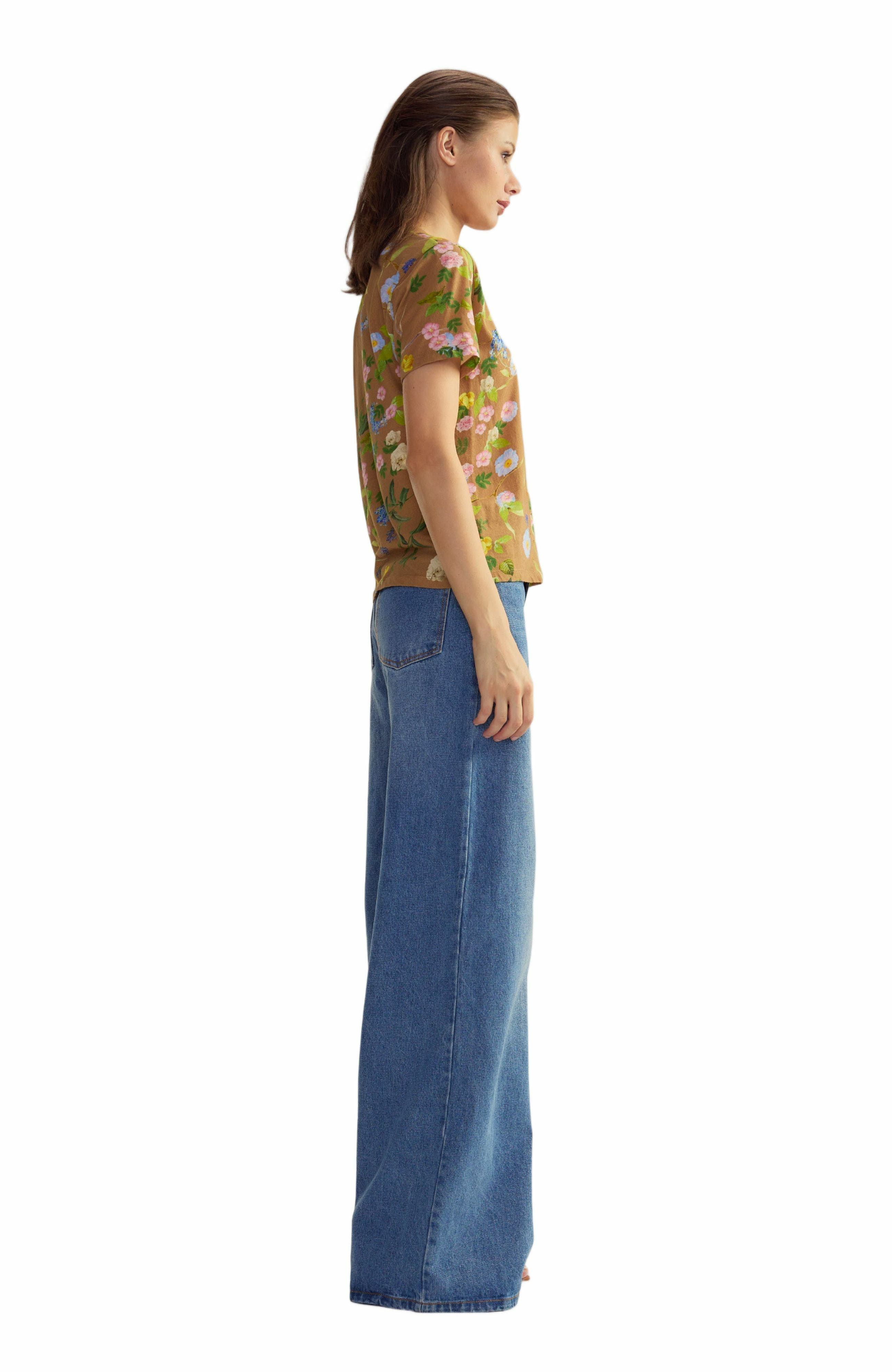 Cynthia Rowley Everyday Cotton Tee in Golden Floral at Nordstrom - 2