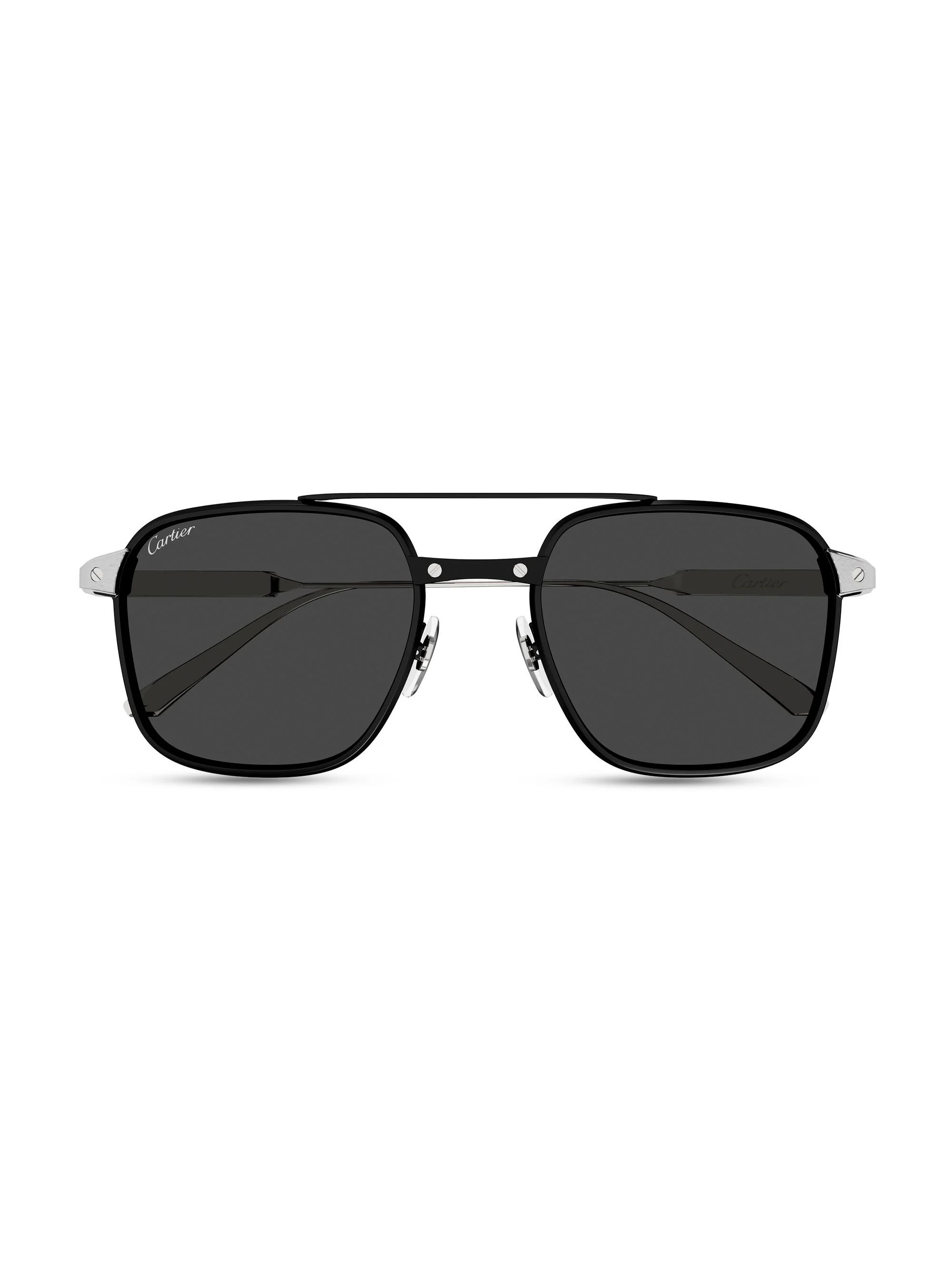 Men's Santos Light 54MM Square Sunglasses - Silver Black - 1