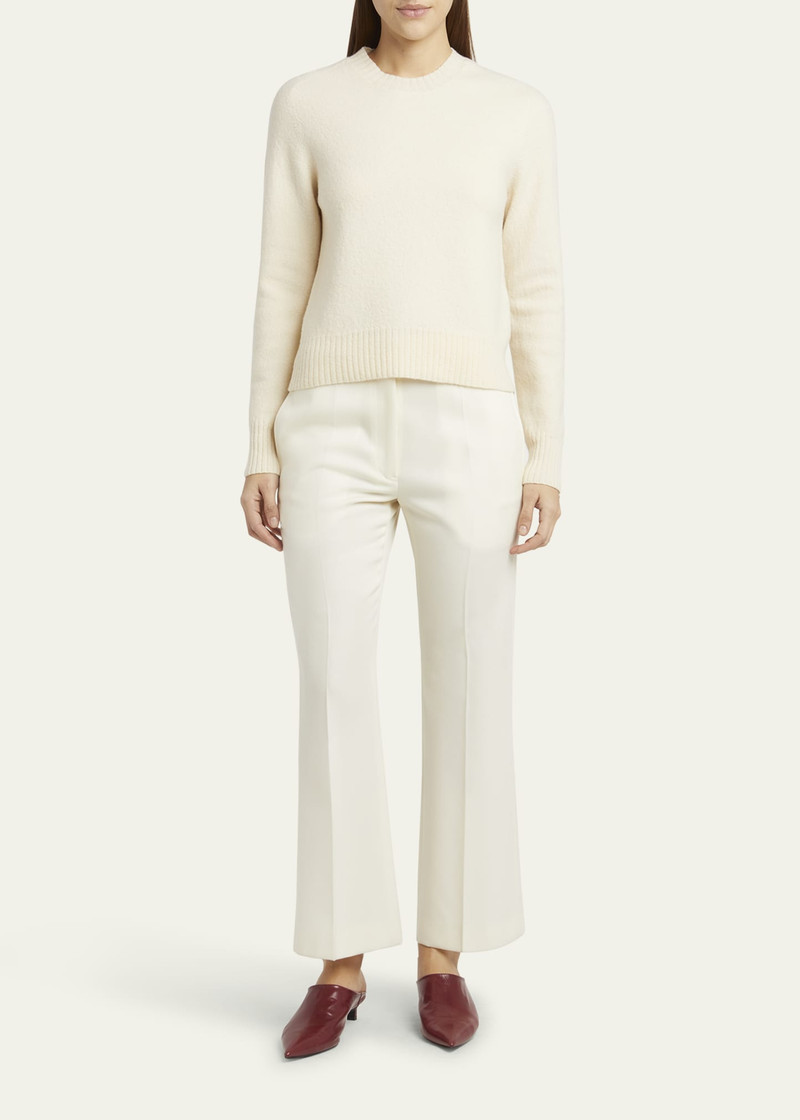 Jil Sander Wool-Cotton Kickflare Ankle Trousers outlook