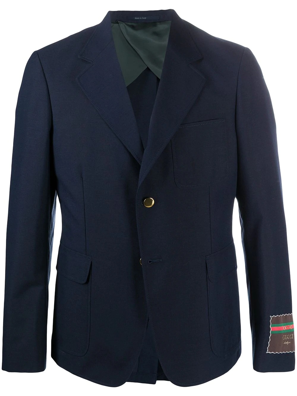 Gucci label single-breasted blazer - 1