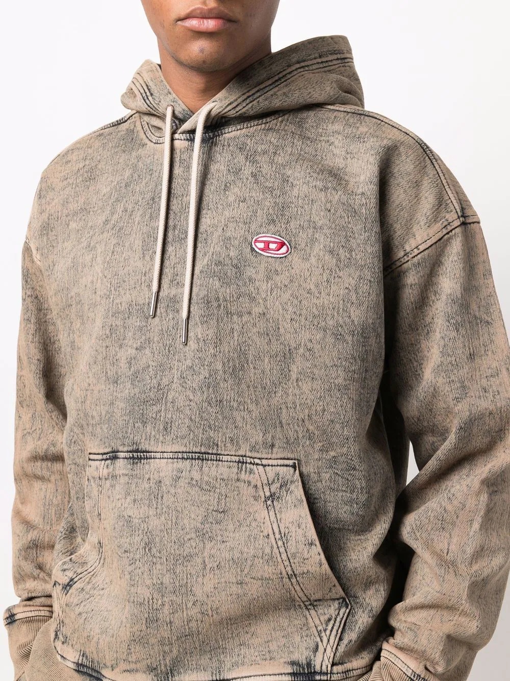 acid-wash logo-patch hoodie - 5