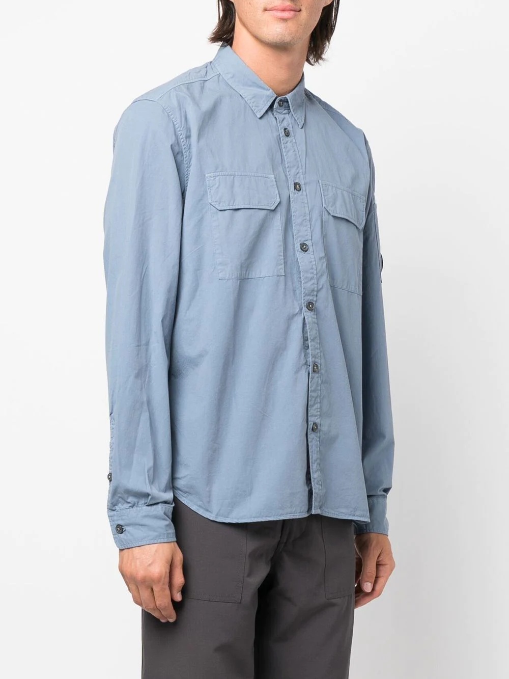 Lens-detail cotton shirt - 3