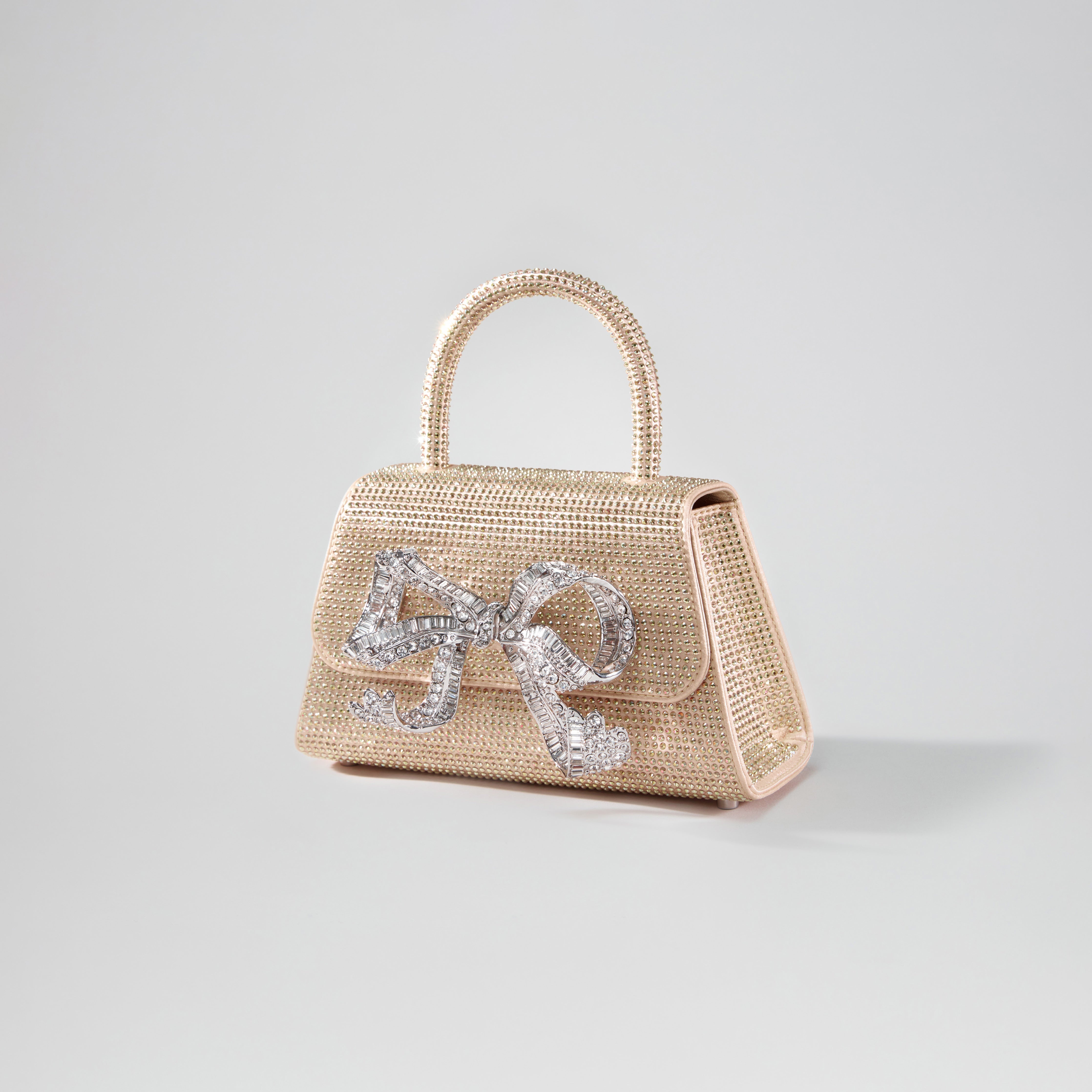 Gold Rhinestone Mini Bow Bag - 2