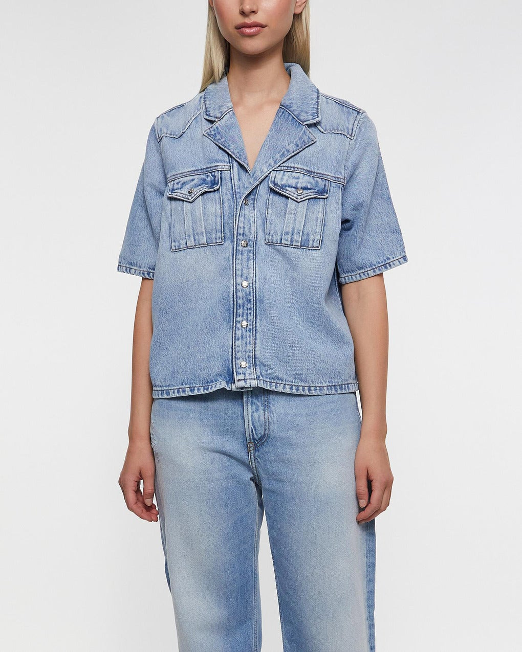 Shirt Soft Rigid Denim  Light blue wash - 2