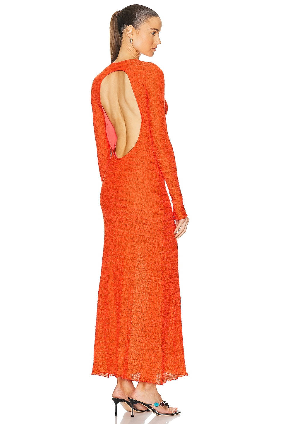 Lendi Open Back Textured Maxi Dress - 2