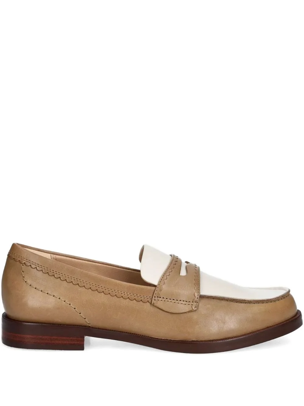 two-tone leather loafers - 1