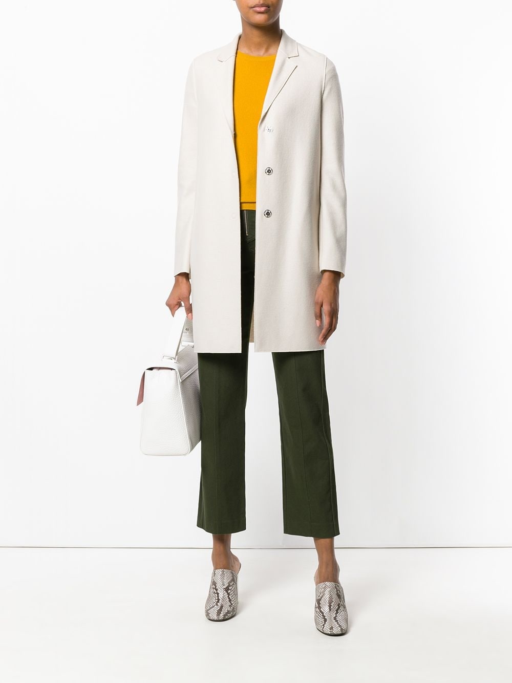 concealed fastening elongated coat - 2