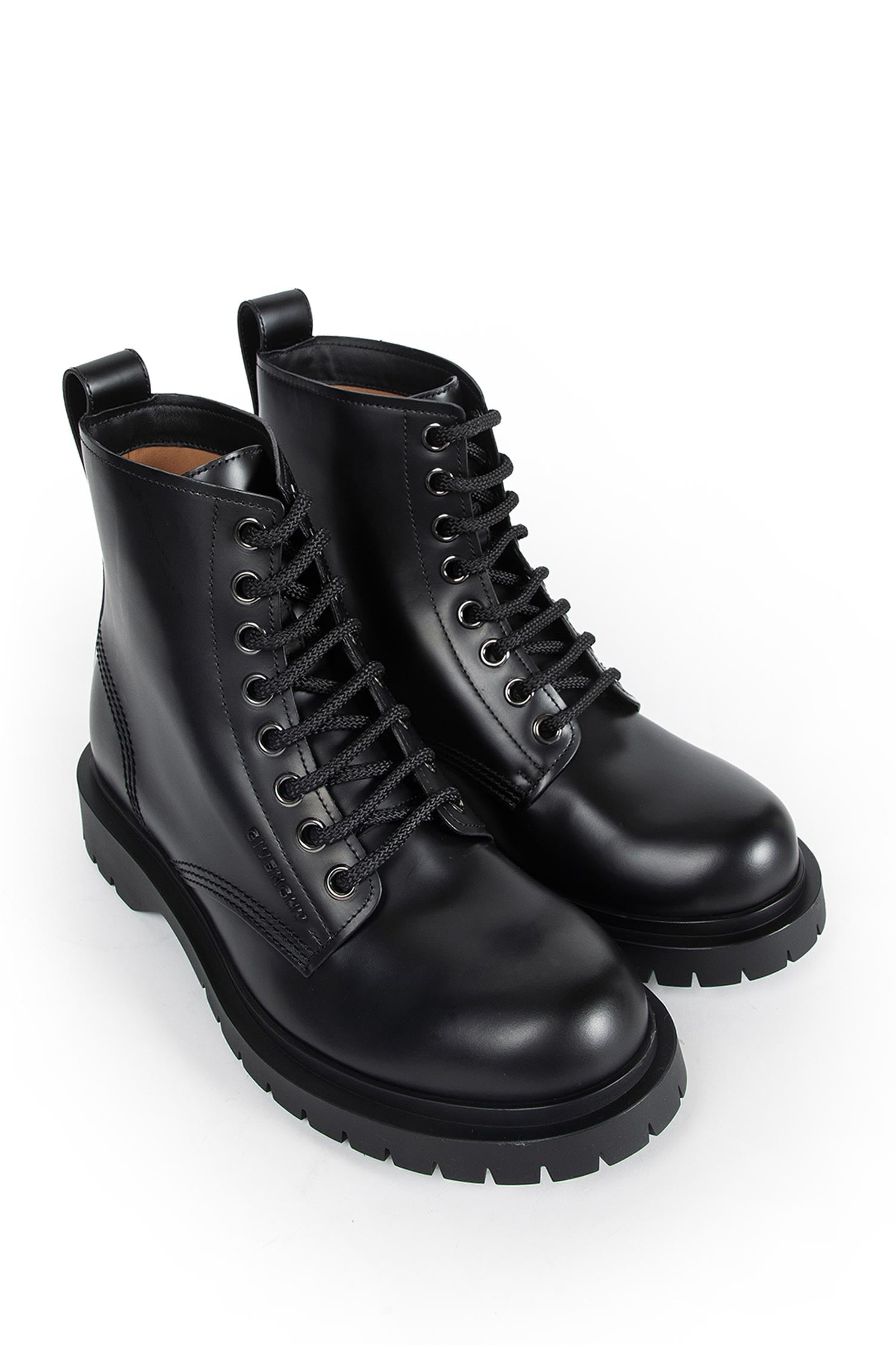 Leather Lace-up Boots - 6