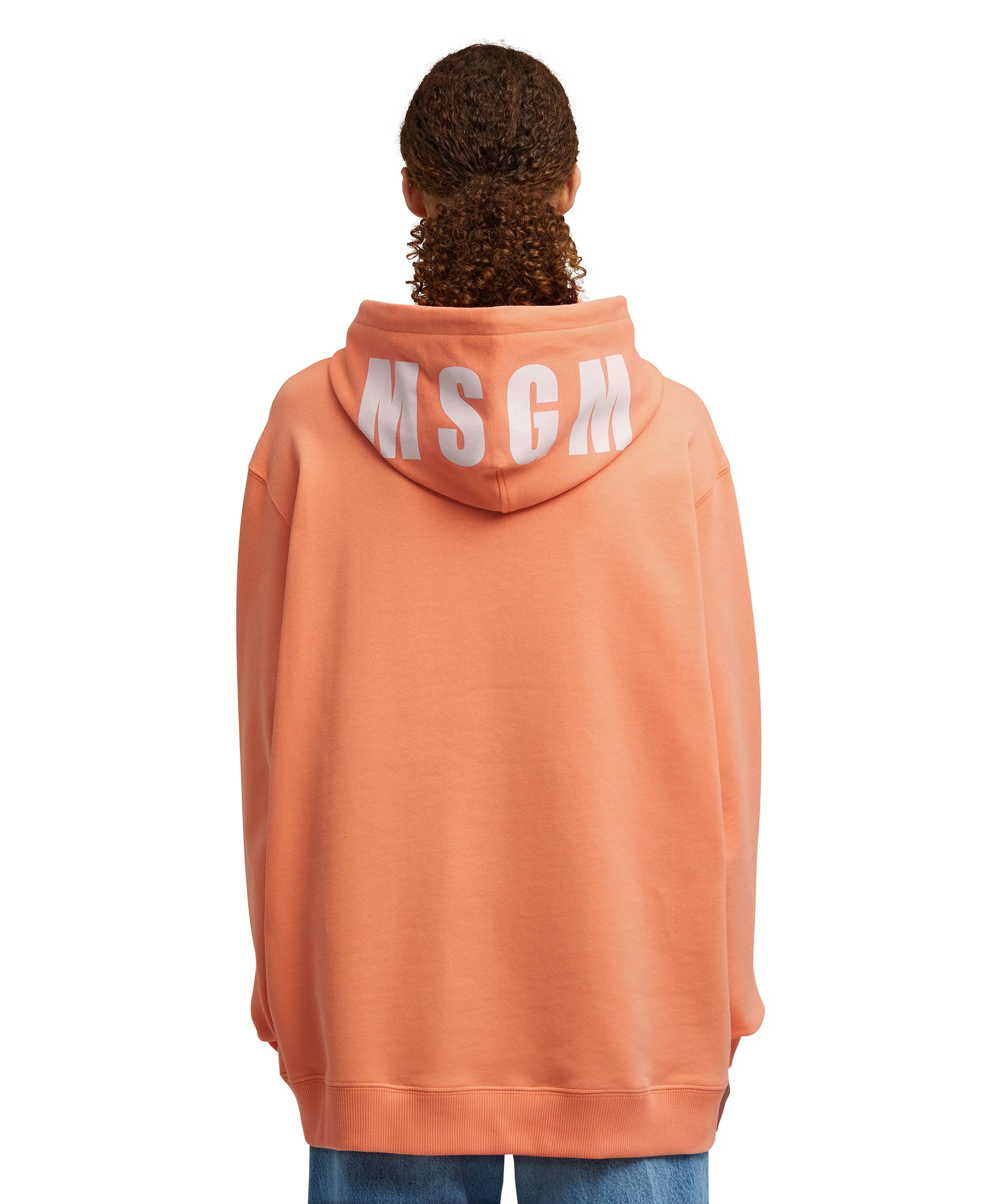 Solid color cotton hooded sweatshirt with MSGM logo - 5