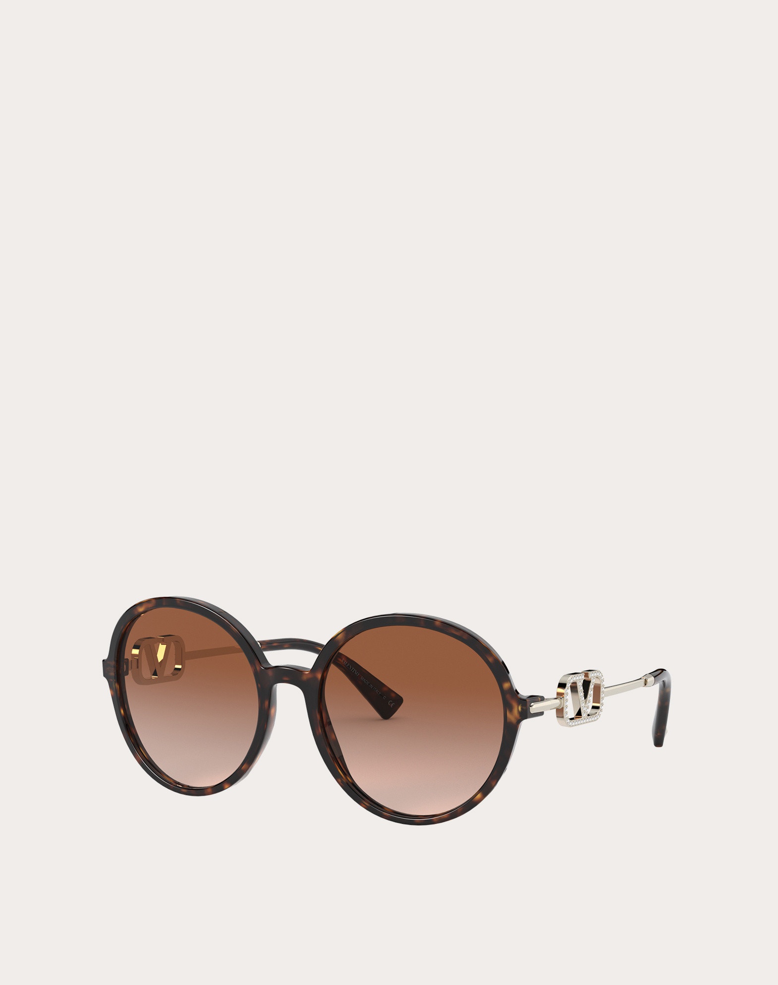 ROUND ACETATE FRAME WITH VLOGO SIGNATURE CRYSTALS - 2